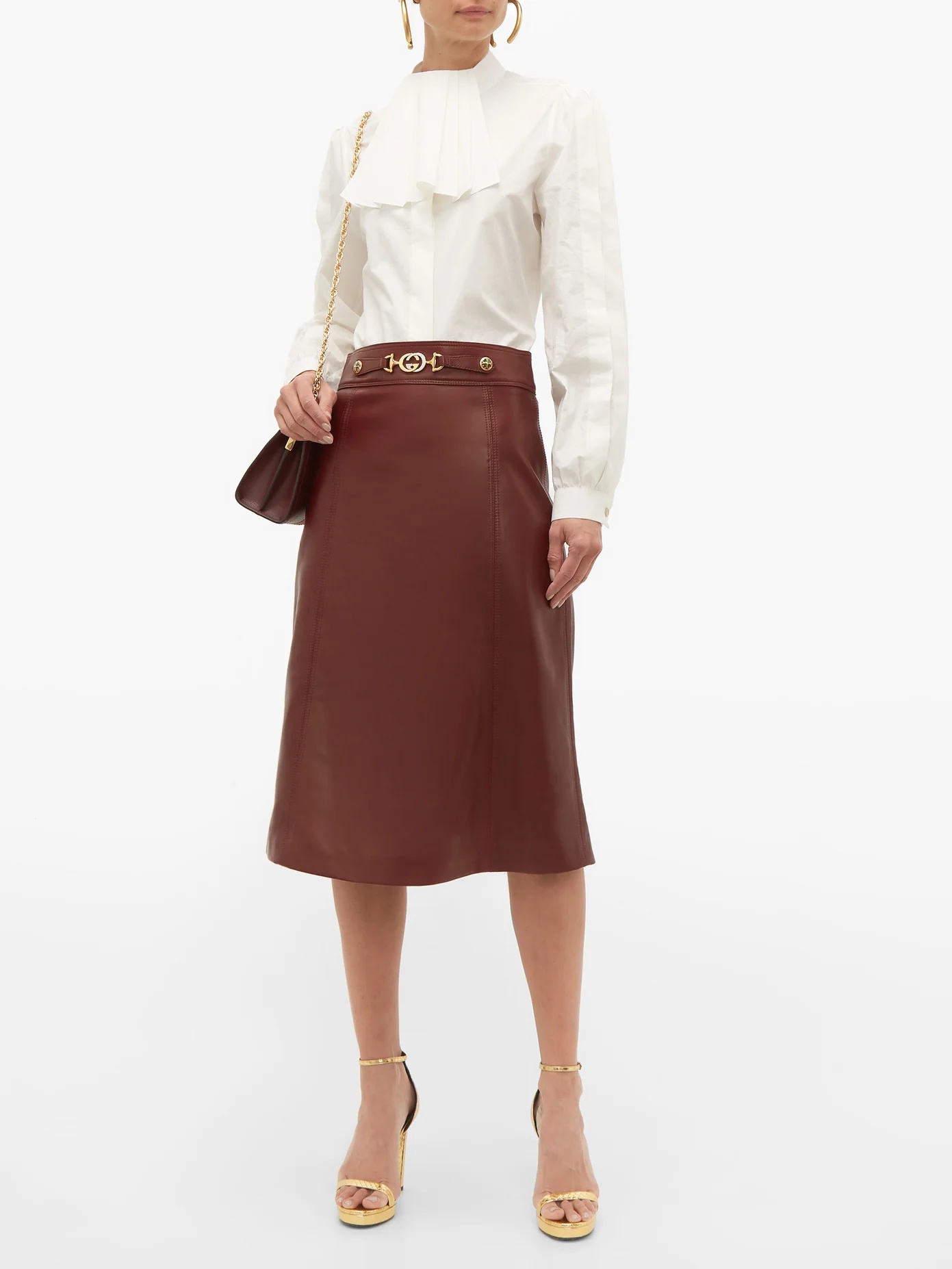 French Plongé leather A-Line skirt - 2