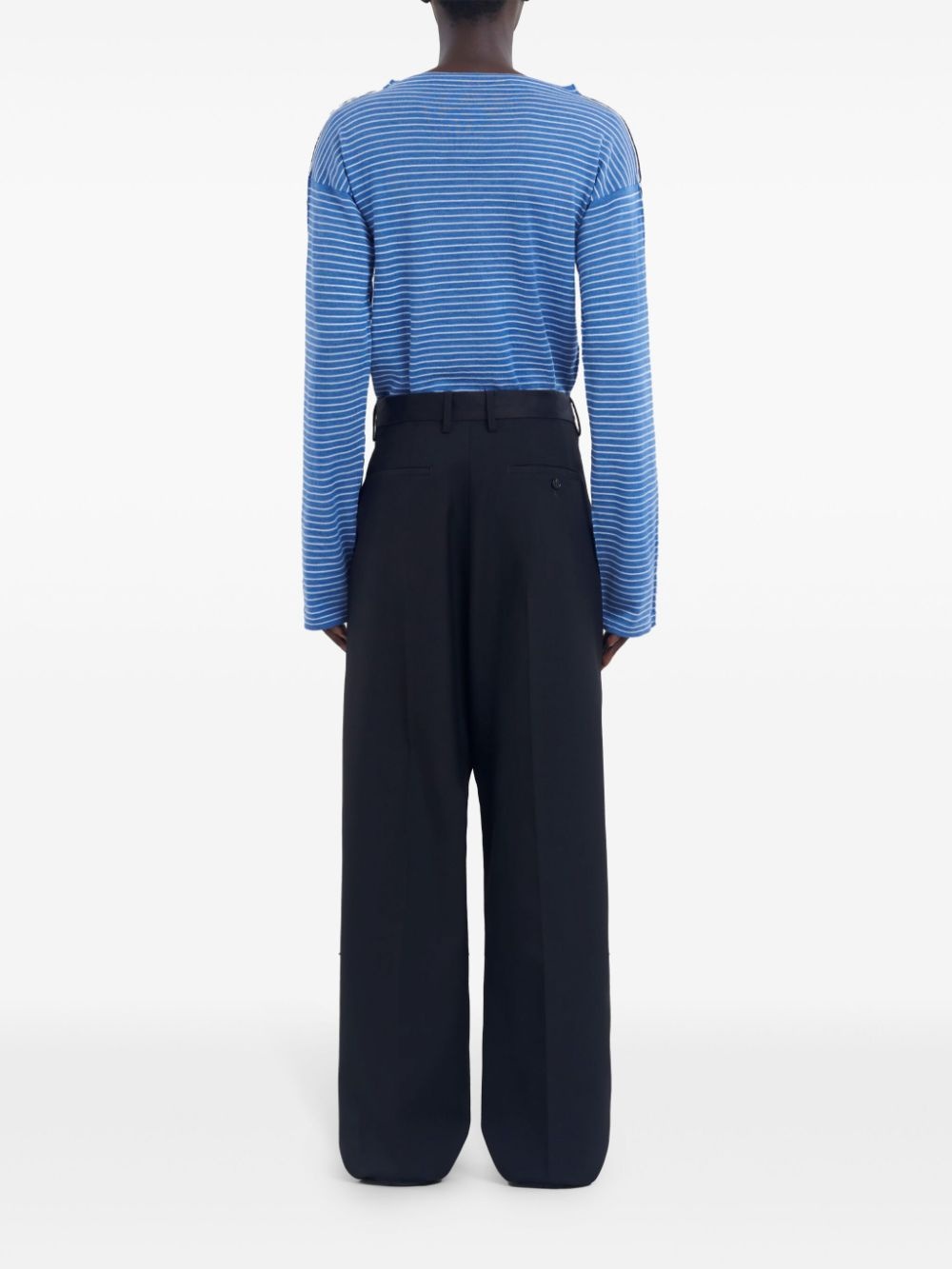 virgin wool wide-leg trousers - 4