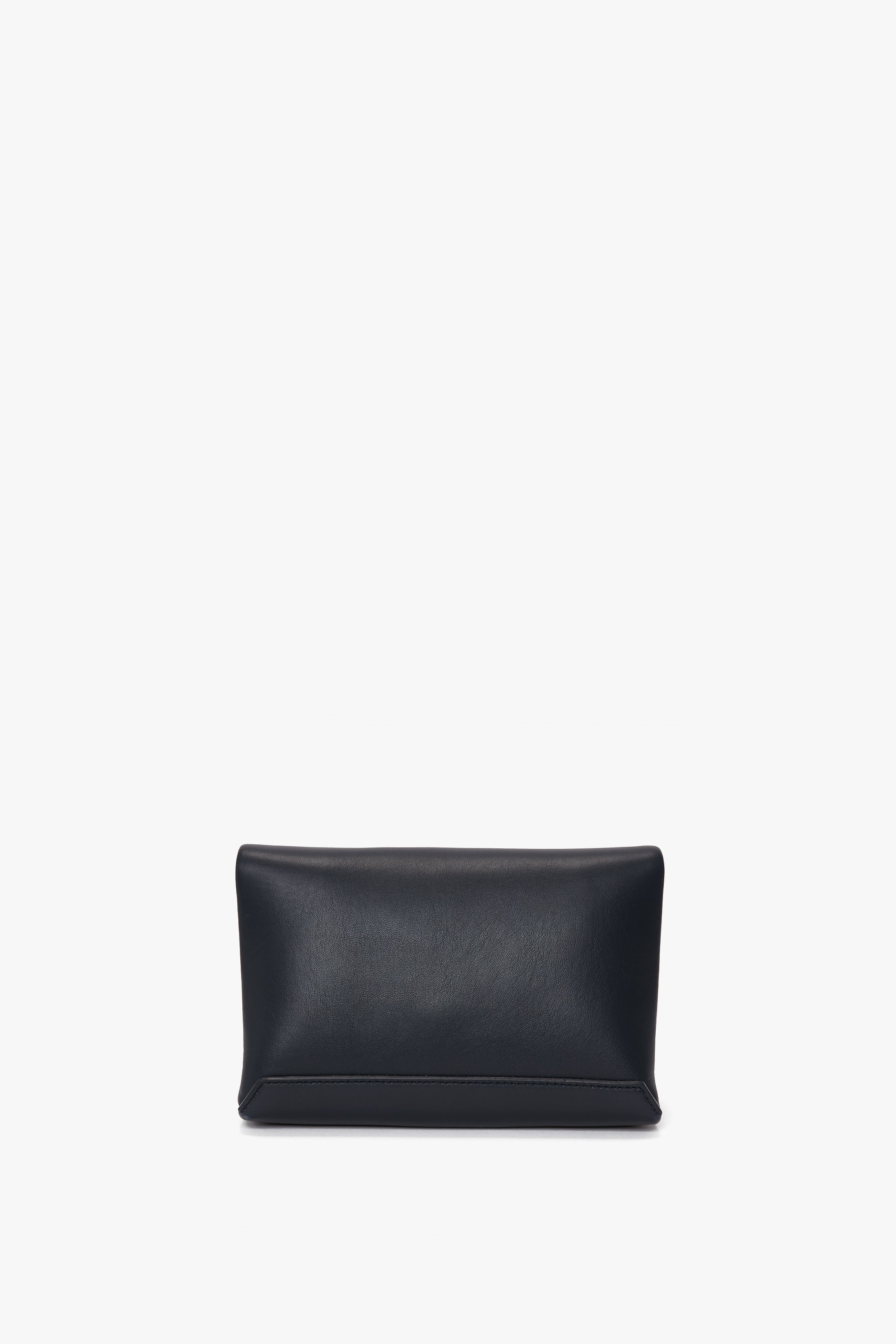 Mini Chain Pouch Bag With Long Strap In Navy Leather - 4