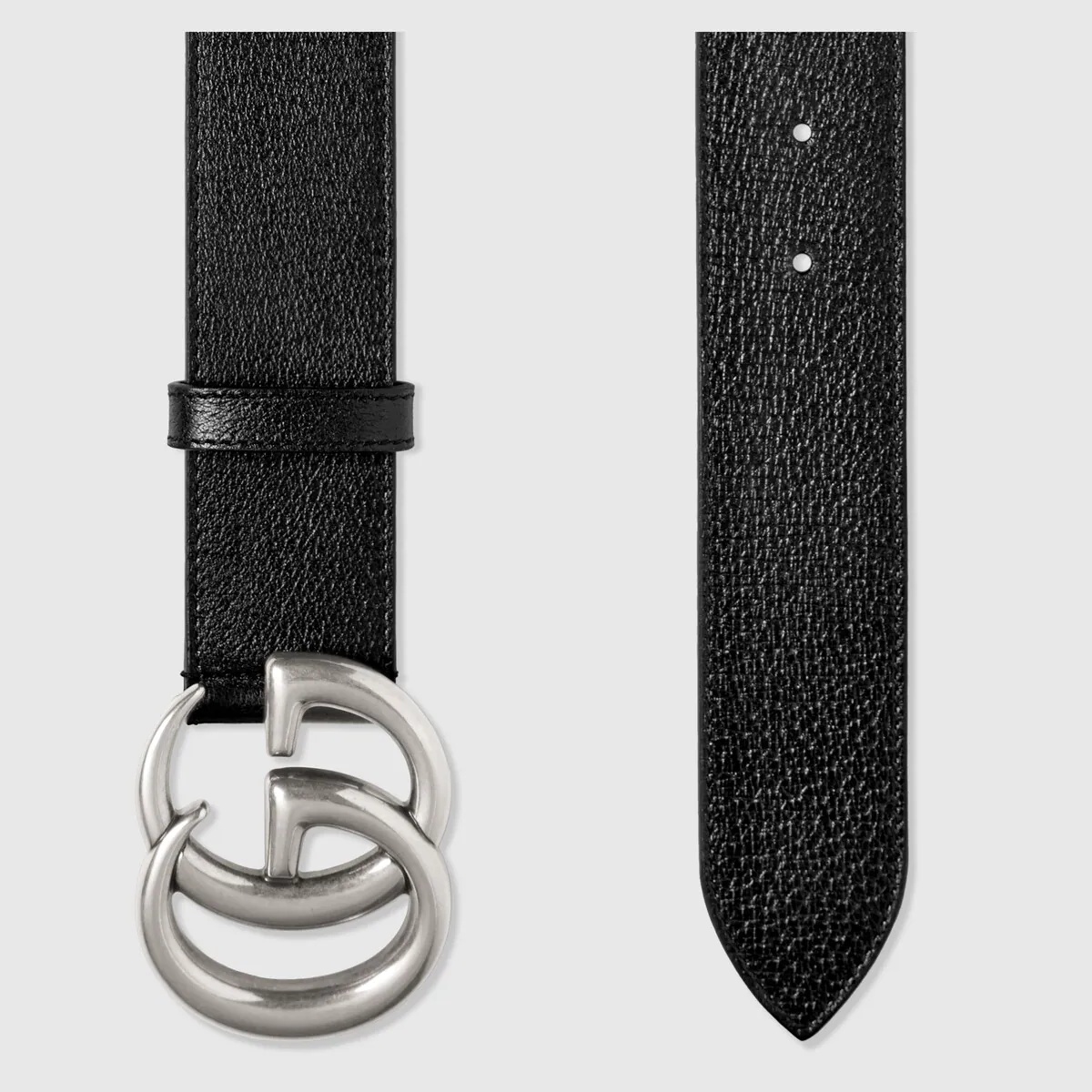 Leather belt with Double G buckle - 2