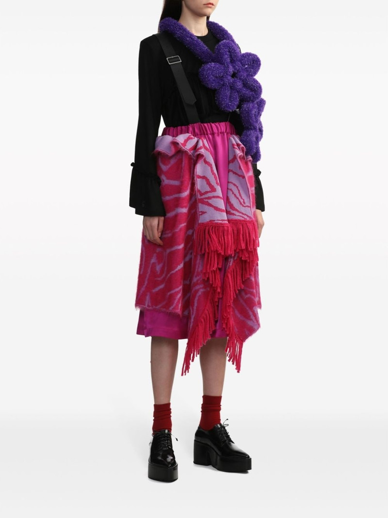 Noir Kei Ninomiya ruffled asymmetric wool sweatshirt outlook