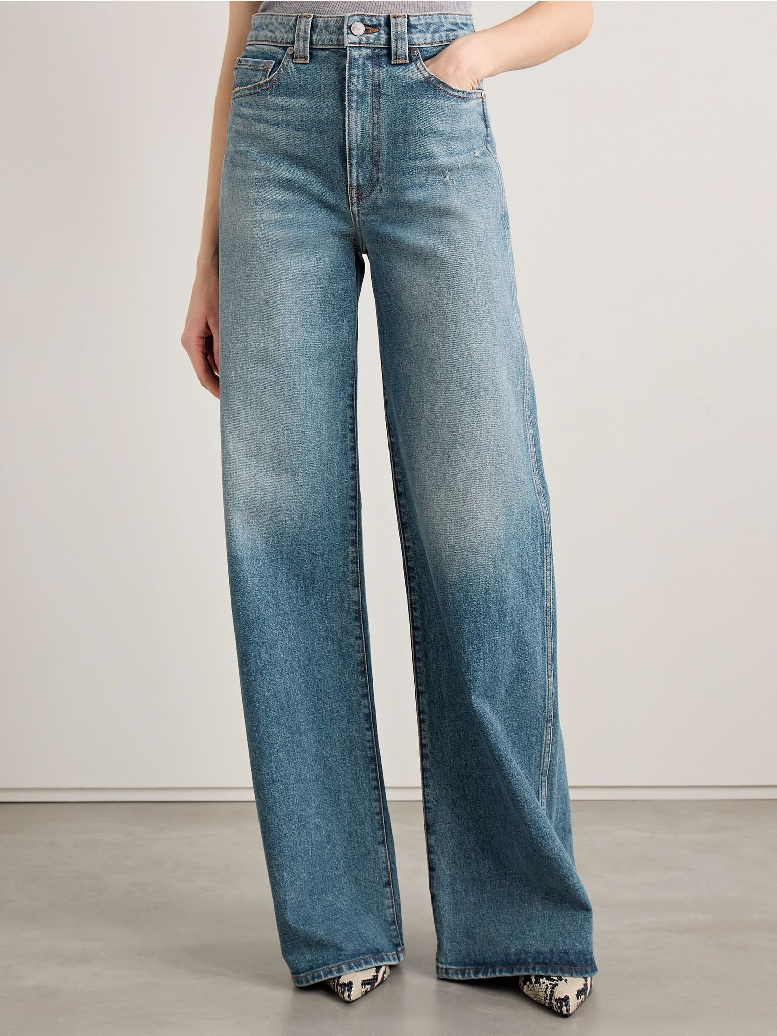 Dane high-rise wide-leg jeans Blue - 3