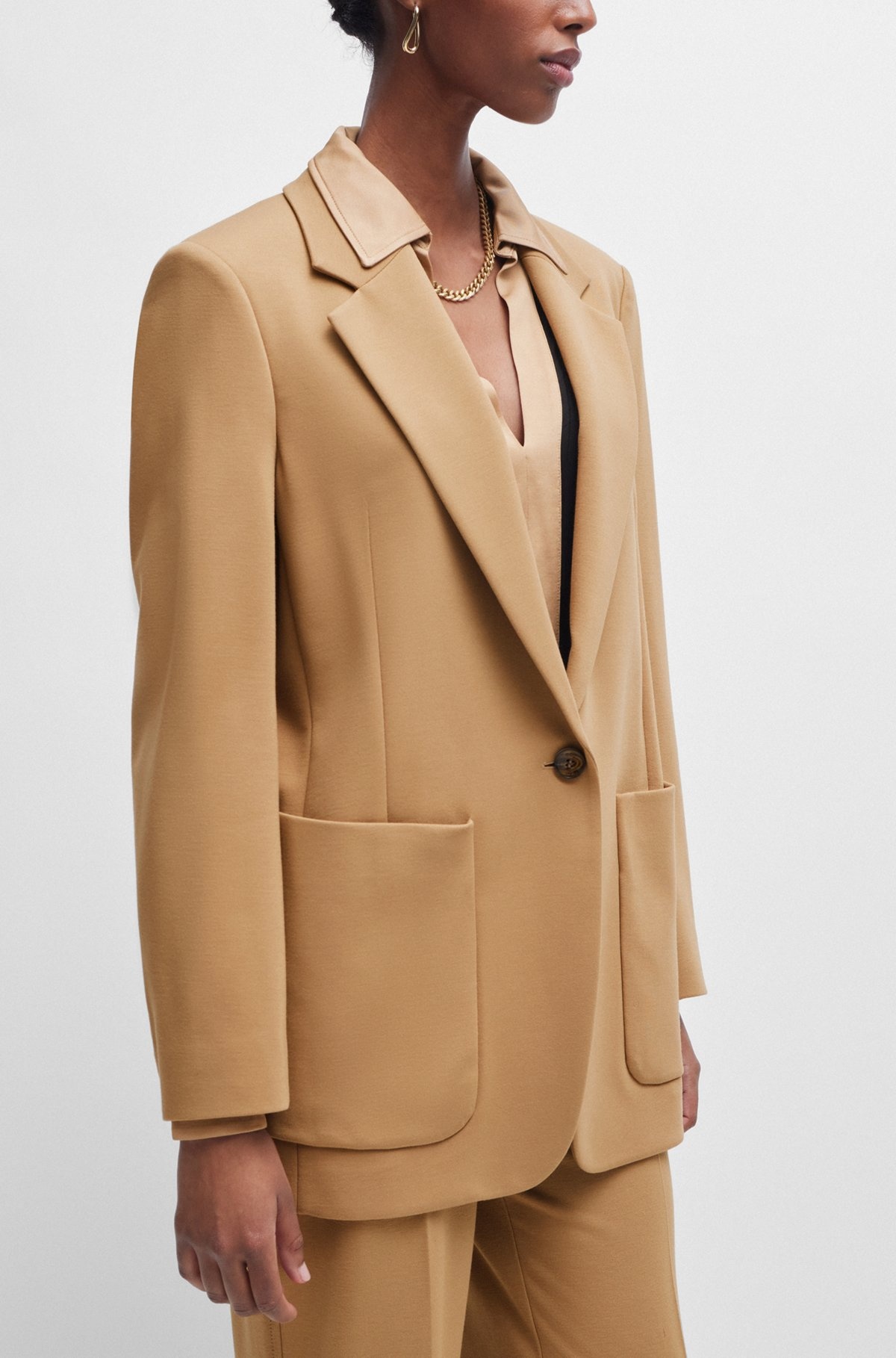 RELAXED-FIT JACKET IN STRETCH JERSEY WITH HALF LINING - 6