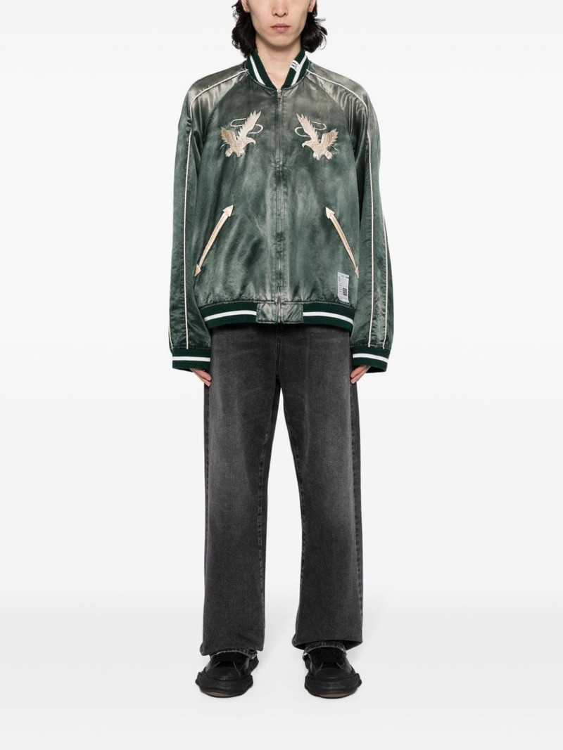 Maison MIHARAYASUHIRO embroidered satin bomber jacket outlook