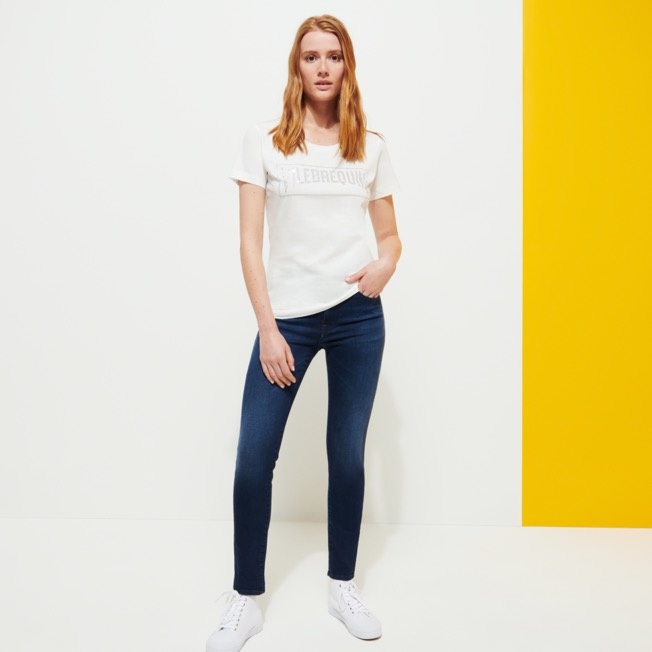 Women Cotton Vilebrequin Rhinestone T-shirt - 3