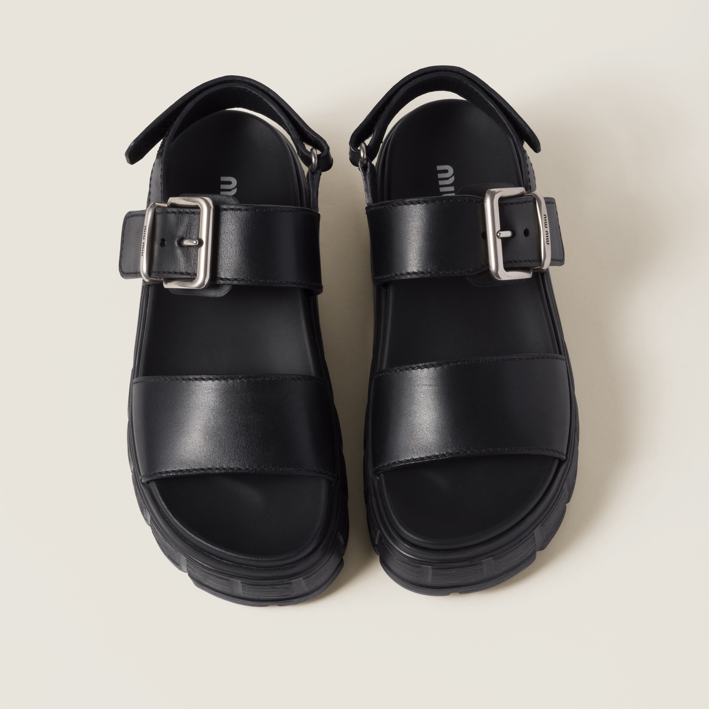 Sporty calf leather sandals - 4