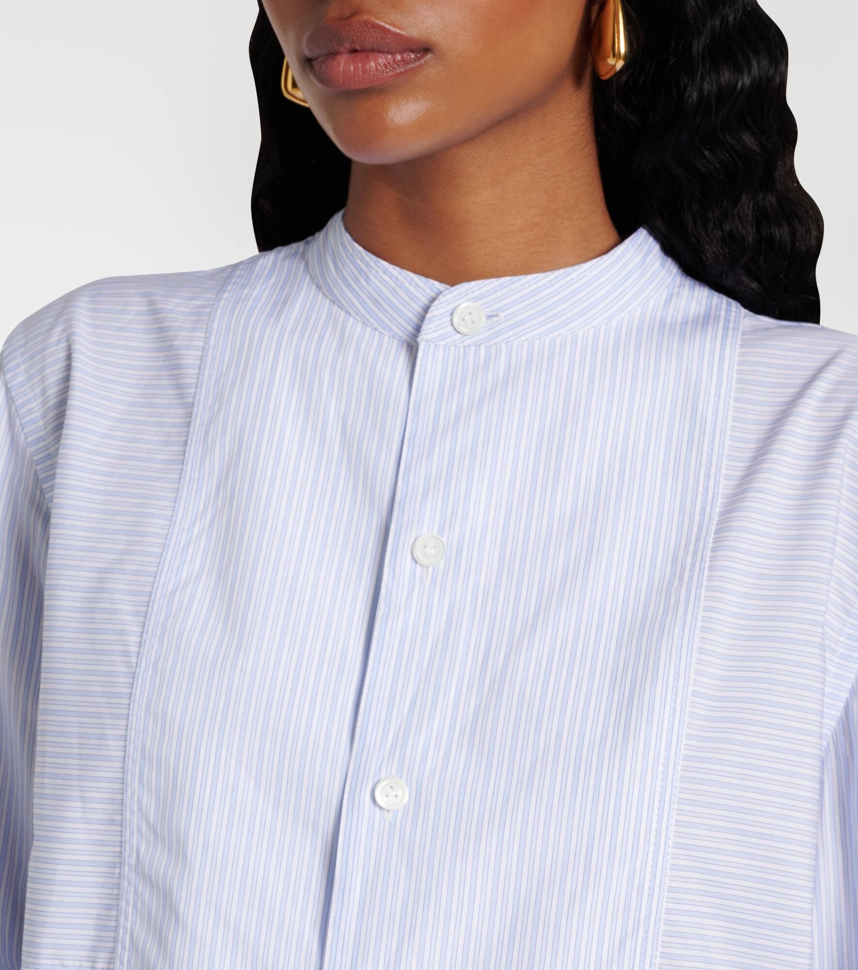 Striped cotton poplin shirt dress - 4