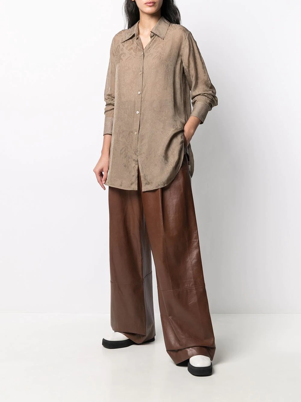 high-waisted wide leg trousers - 2