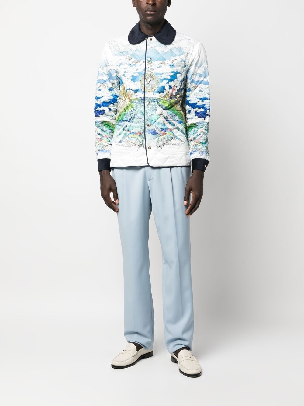 graphic-print quilted jacket - 2