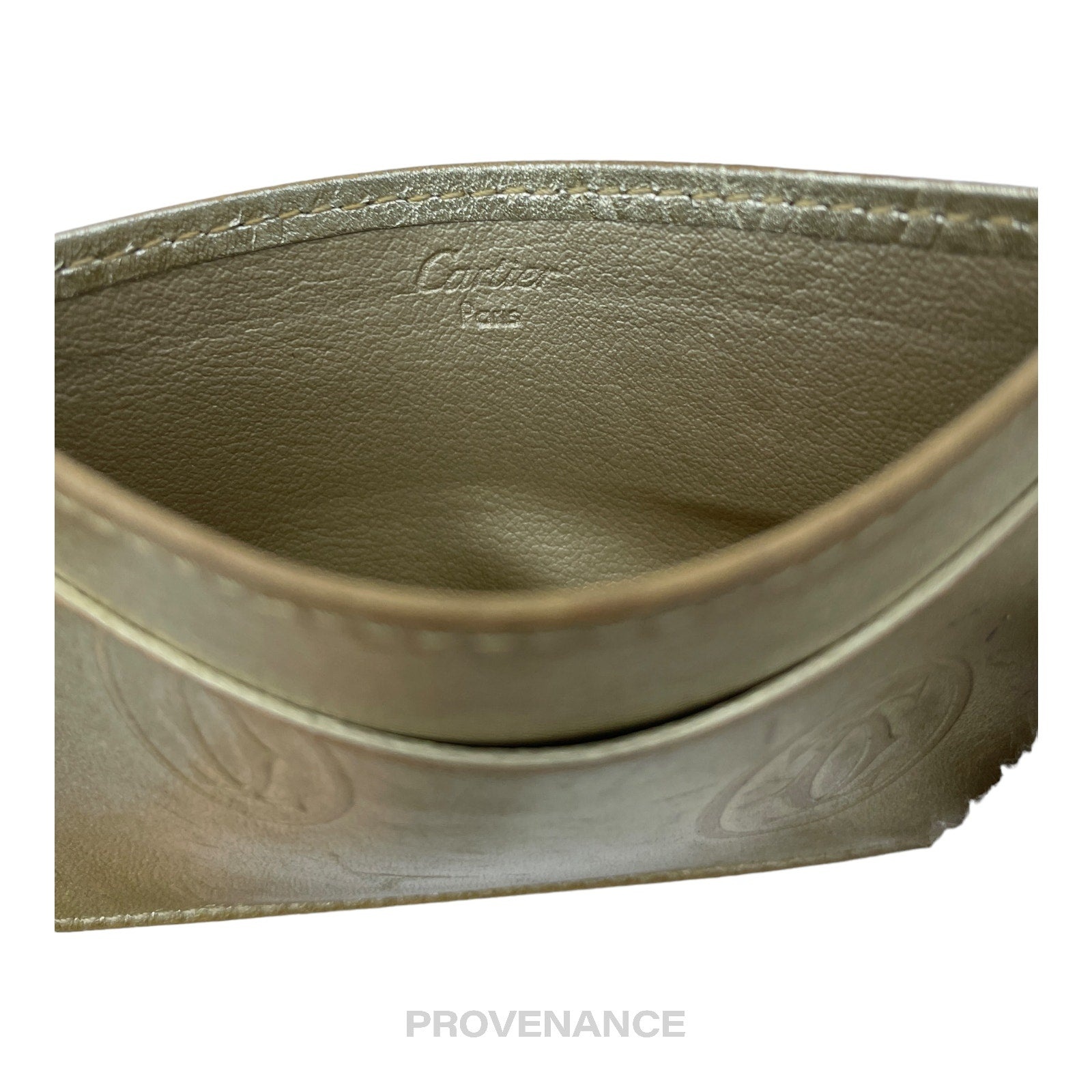 Cartier Card Holder Wallet - Champagne Gold Leather - 4