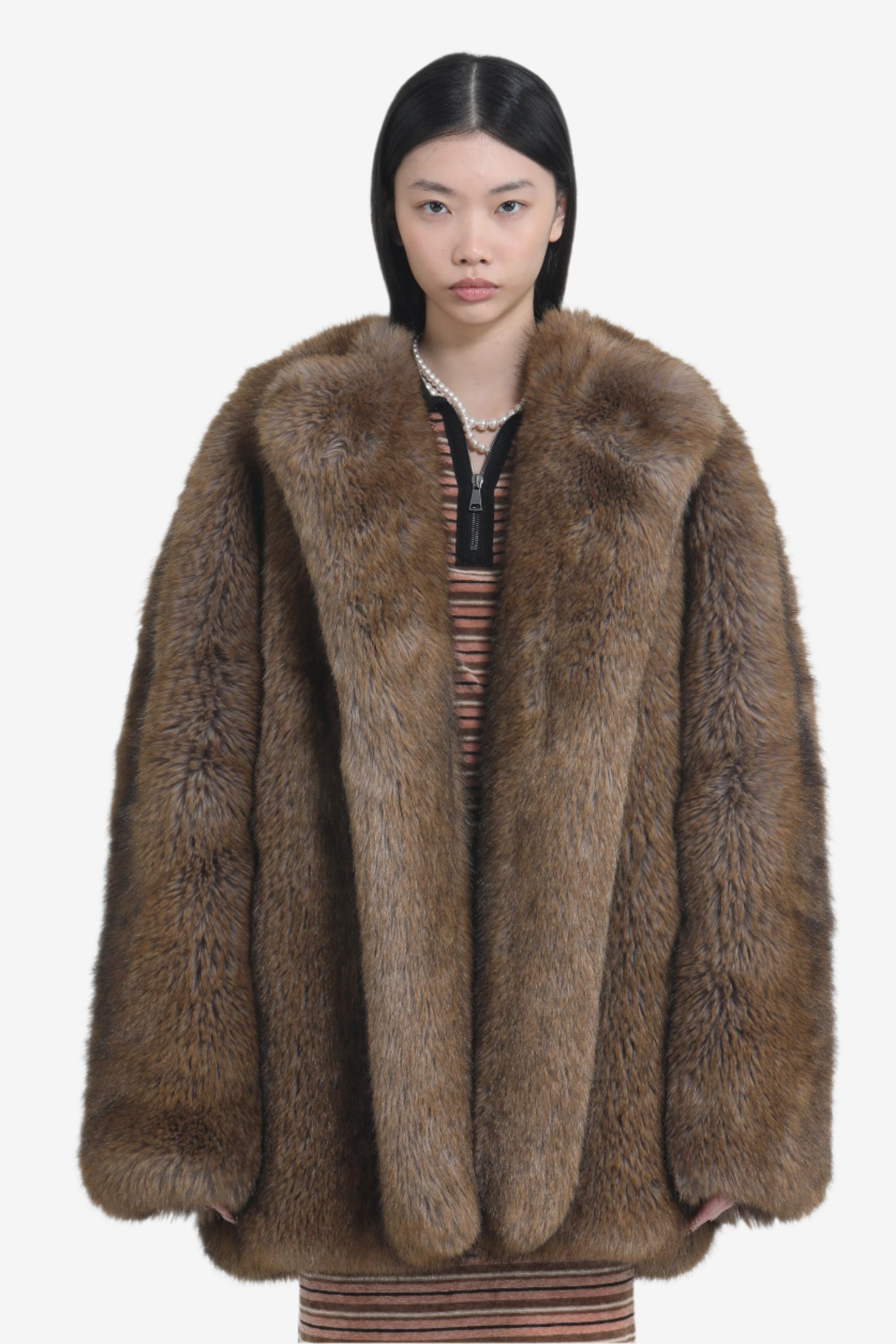 OVERSIZED OPEN FAUX FUR - 4