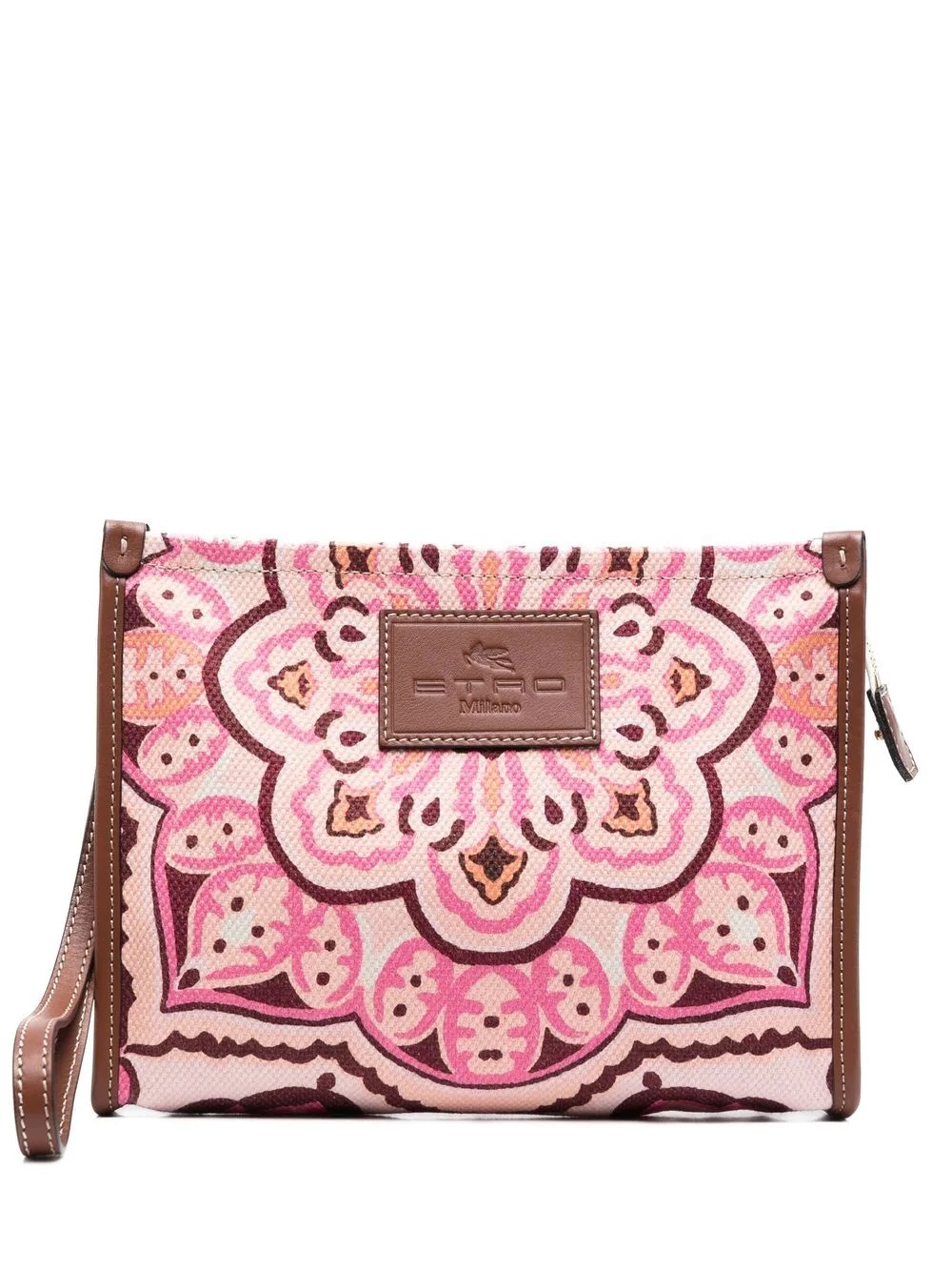 paisley-print logo clutch bag - 1