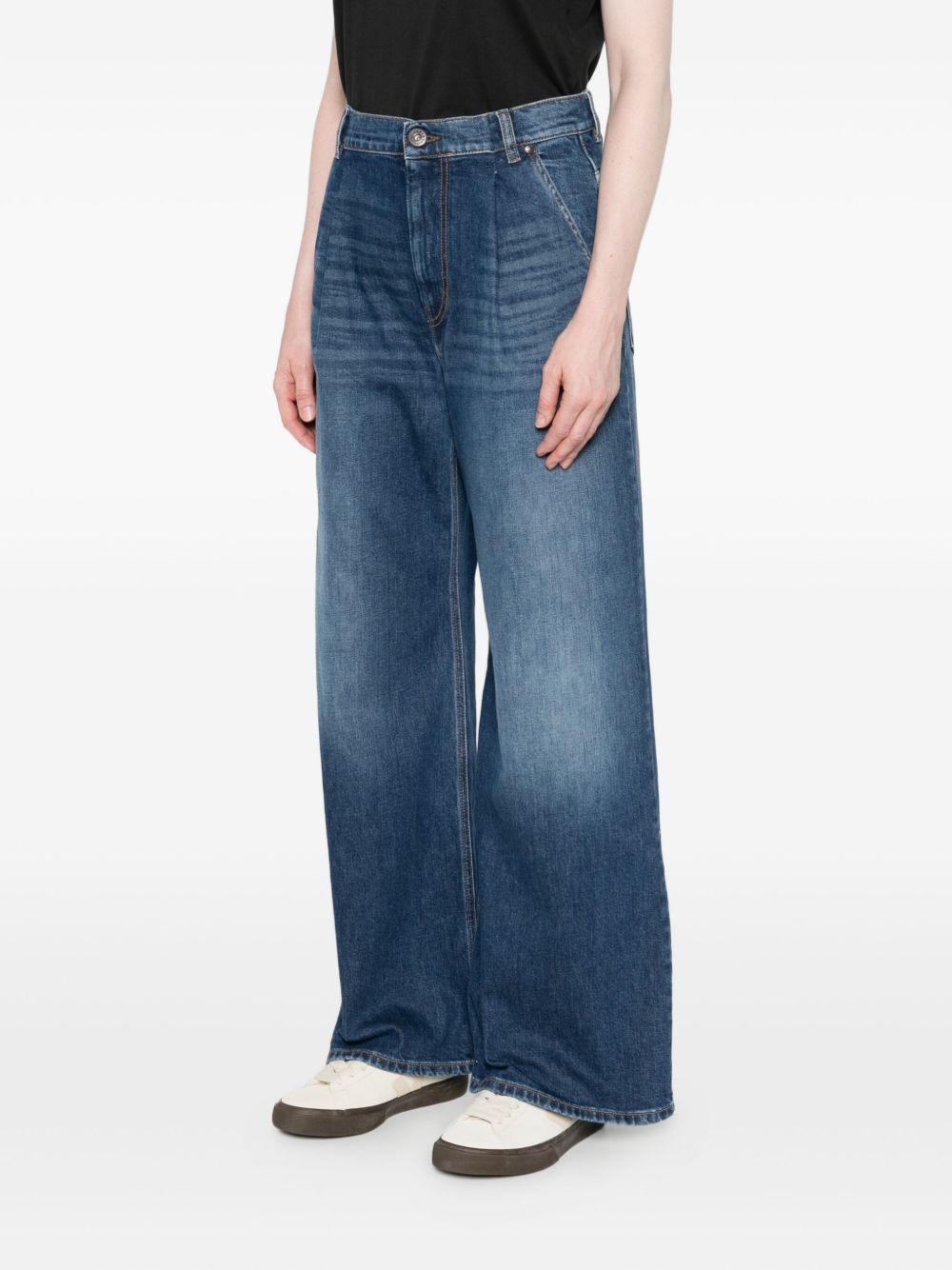 pleated-front jeans - 3