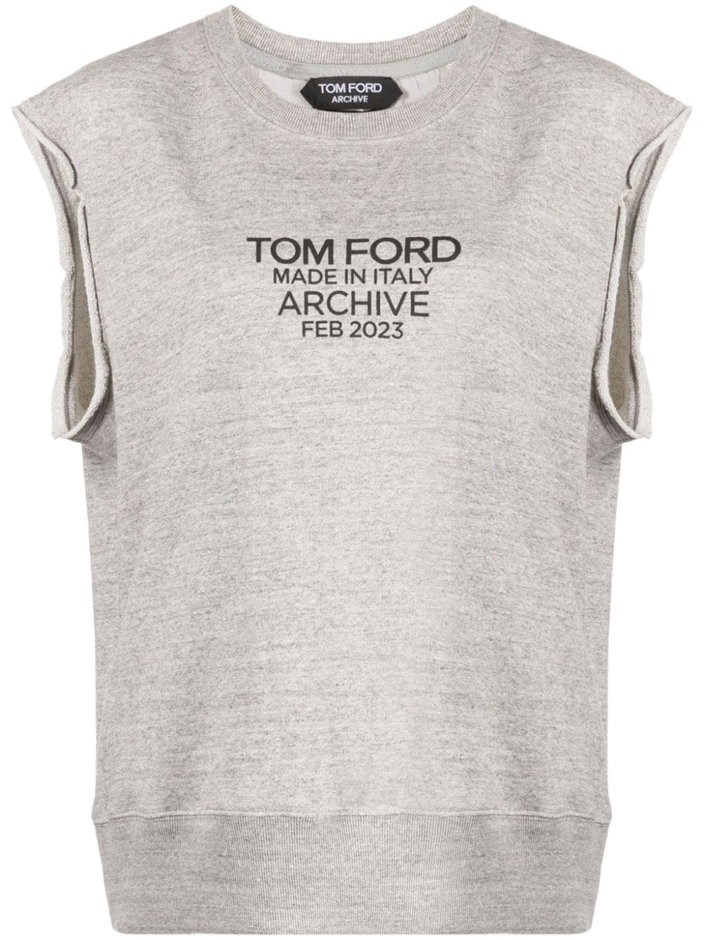 logo-print cotton tank top - 1