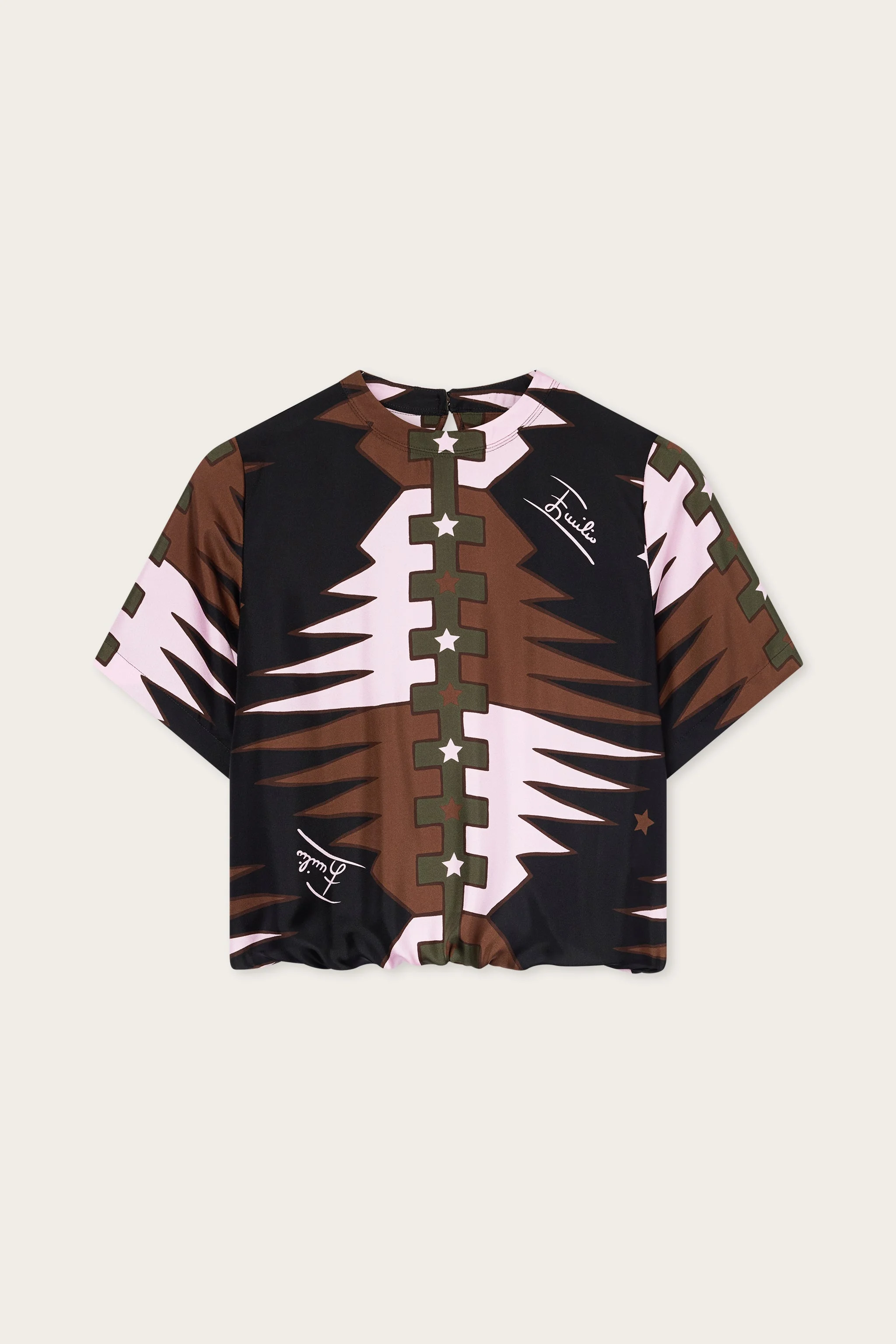 VALDIMONTONE PRINT SILK TOP - 1