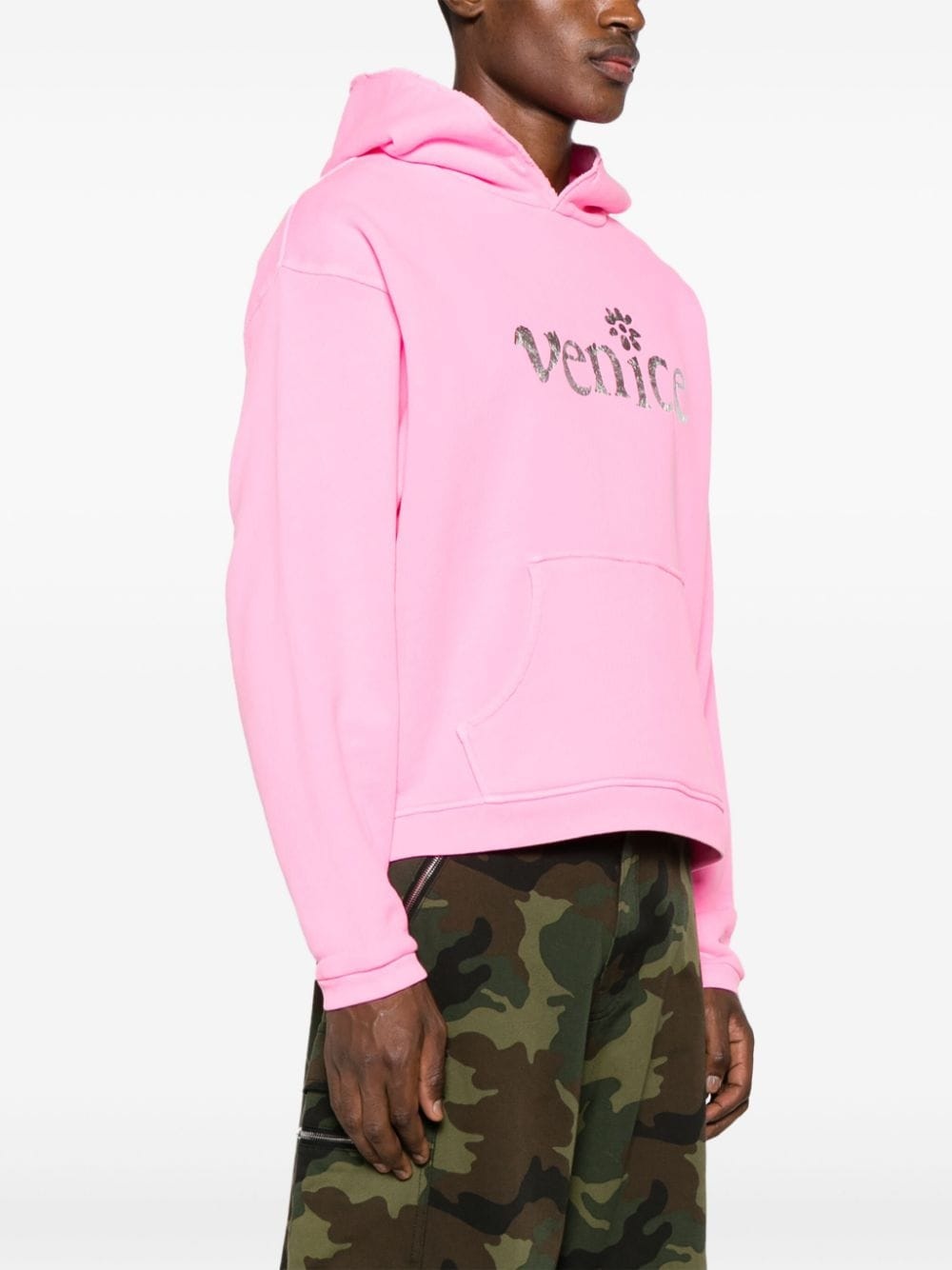 Venice-print cotton hoodie - 4