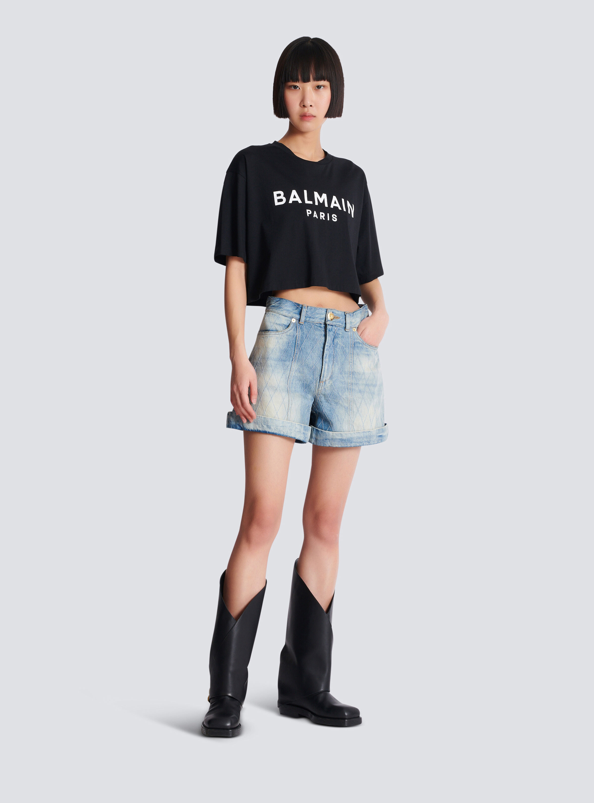 T-shirt with Balmain Paris print - 3
