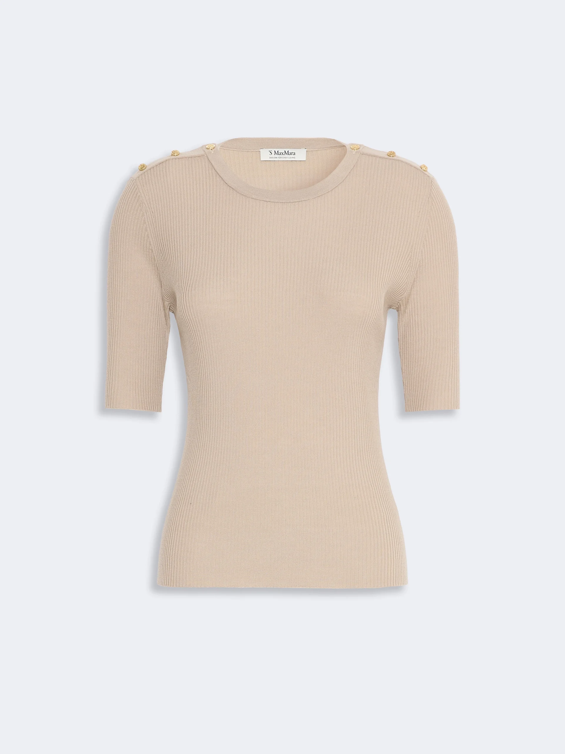RIVIERA Ribbed woollen yarn jumper - BEIGE - 1