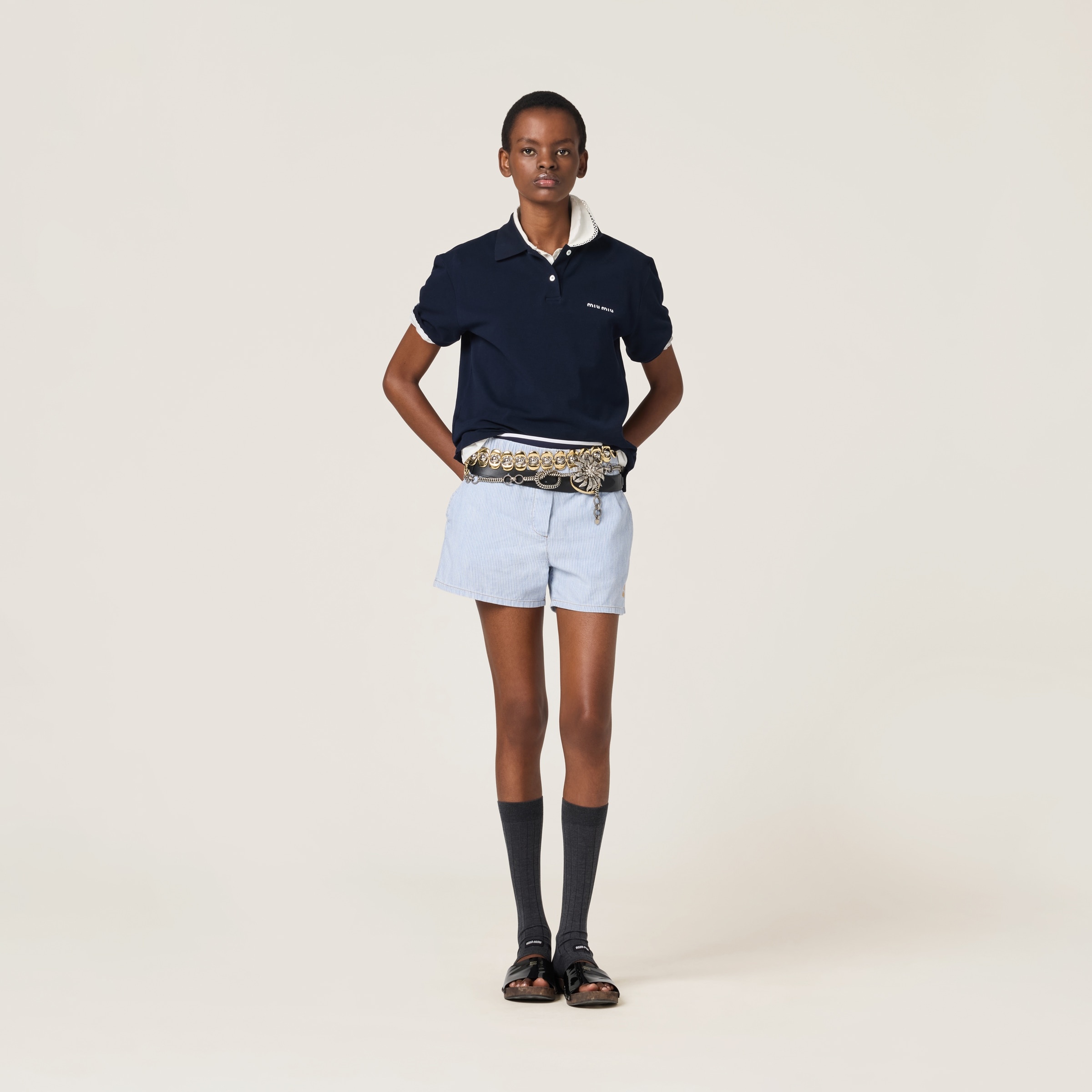 Striped chambray bermudas - 2