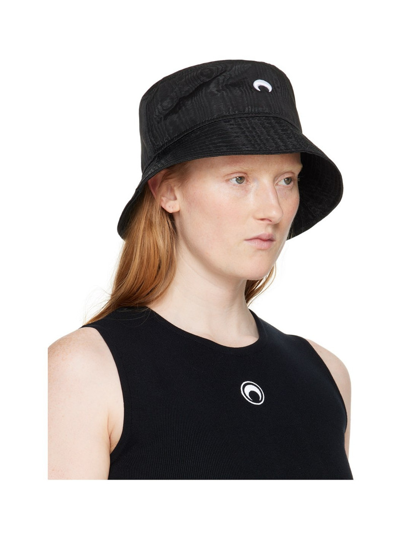 Marine Serre Black Regenerated Moire Bucket Hat outlook