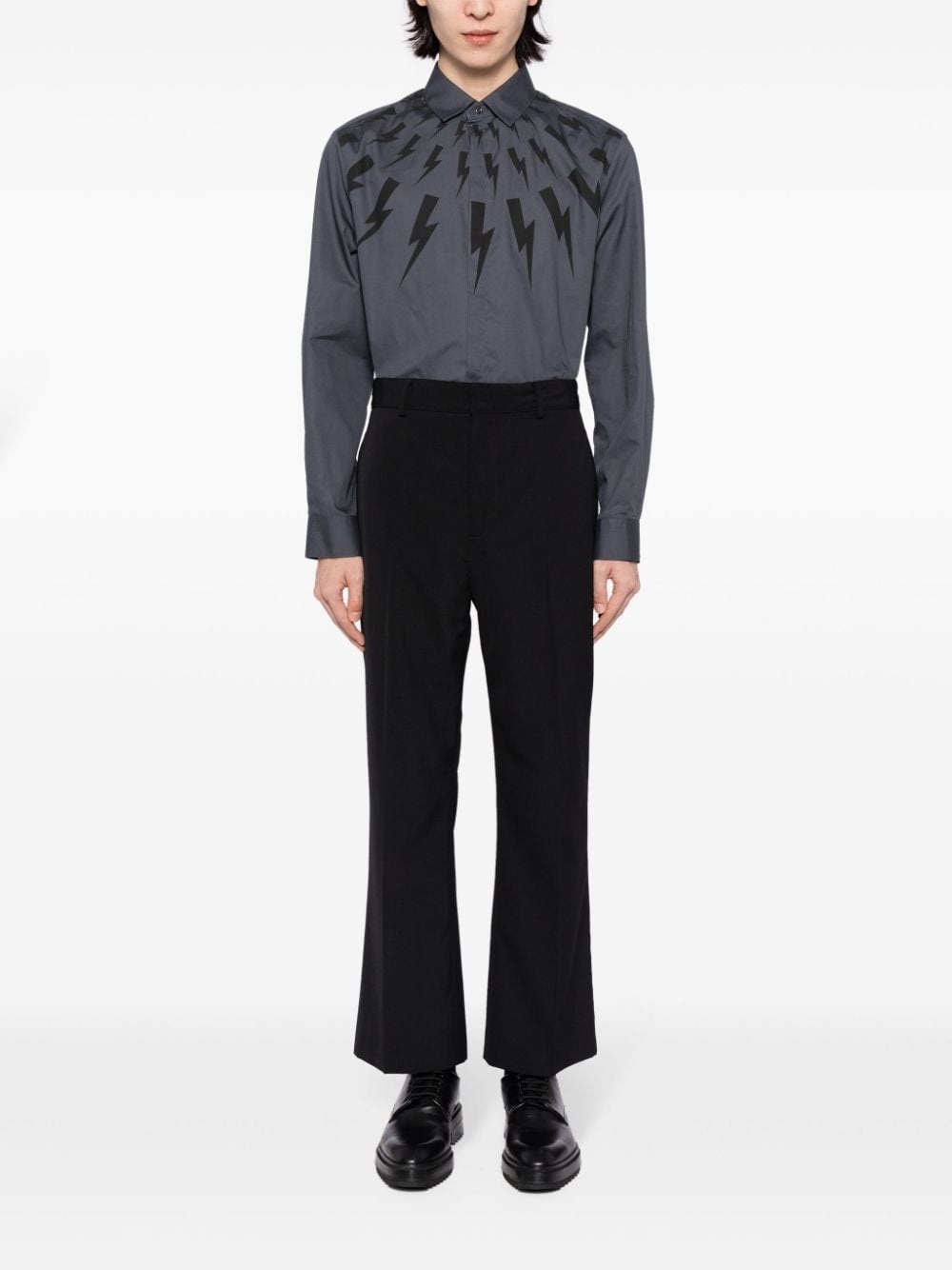 Thunderbolt-print cotton shirt - 2