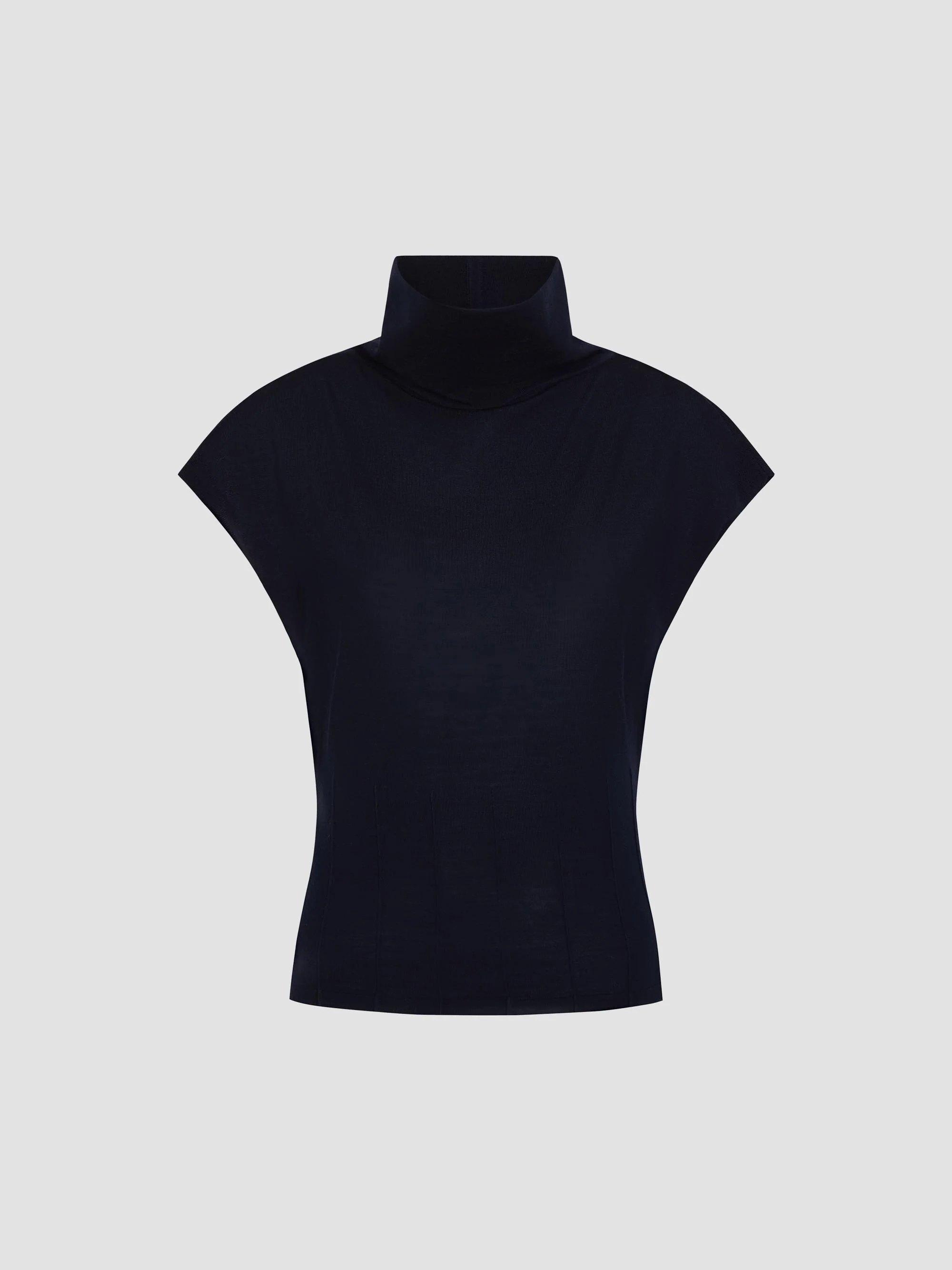 Women's Merino Wool Turtleneck Top - Blue Nights - 1