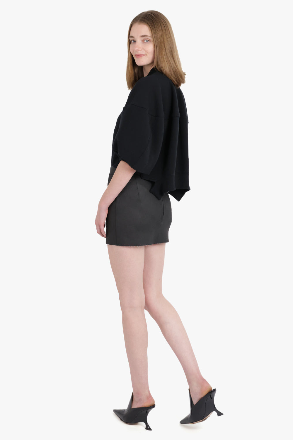 GONNA DENIM MINI SKIRT | BLACK - 3