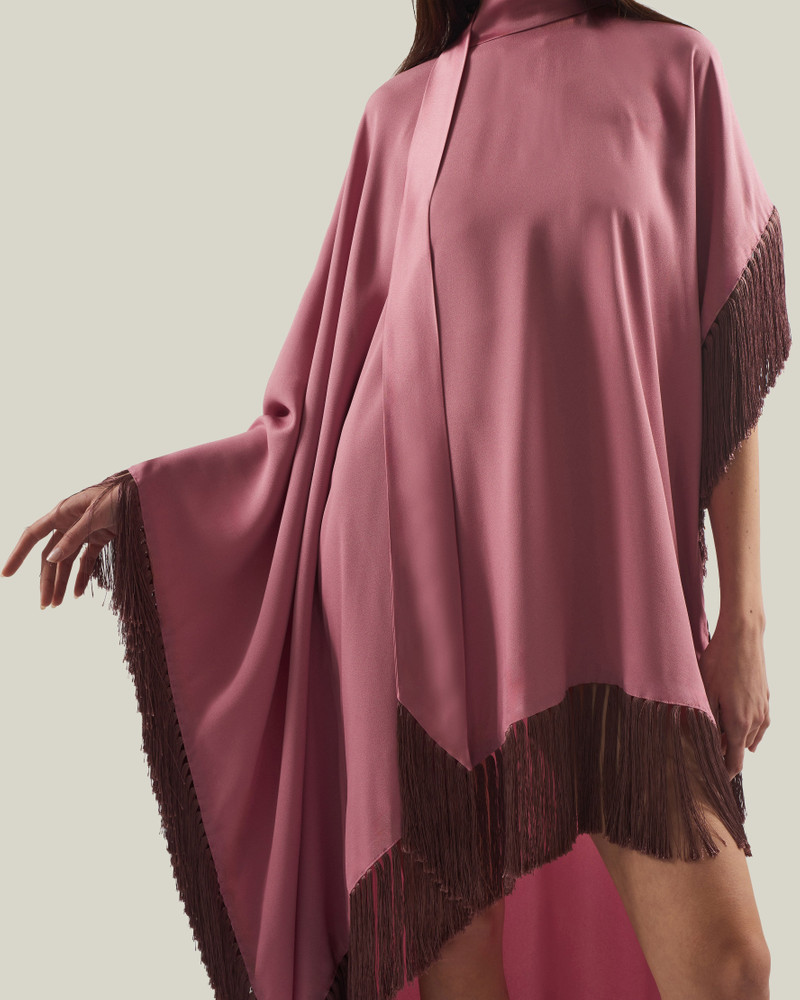 California Tassel Kaftan in Antique Pink 4