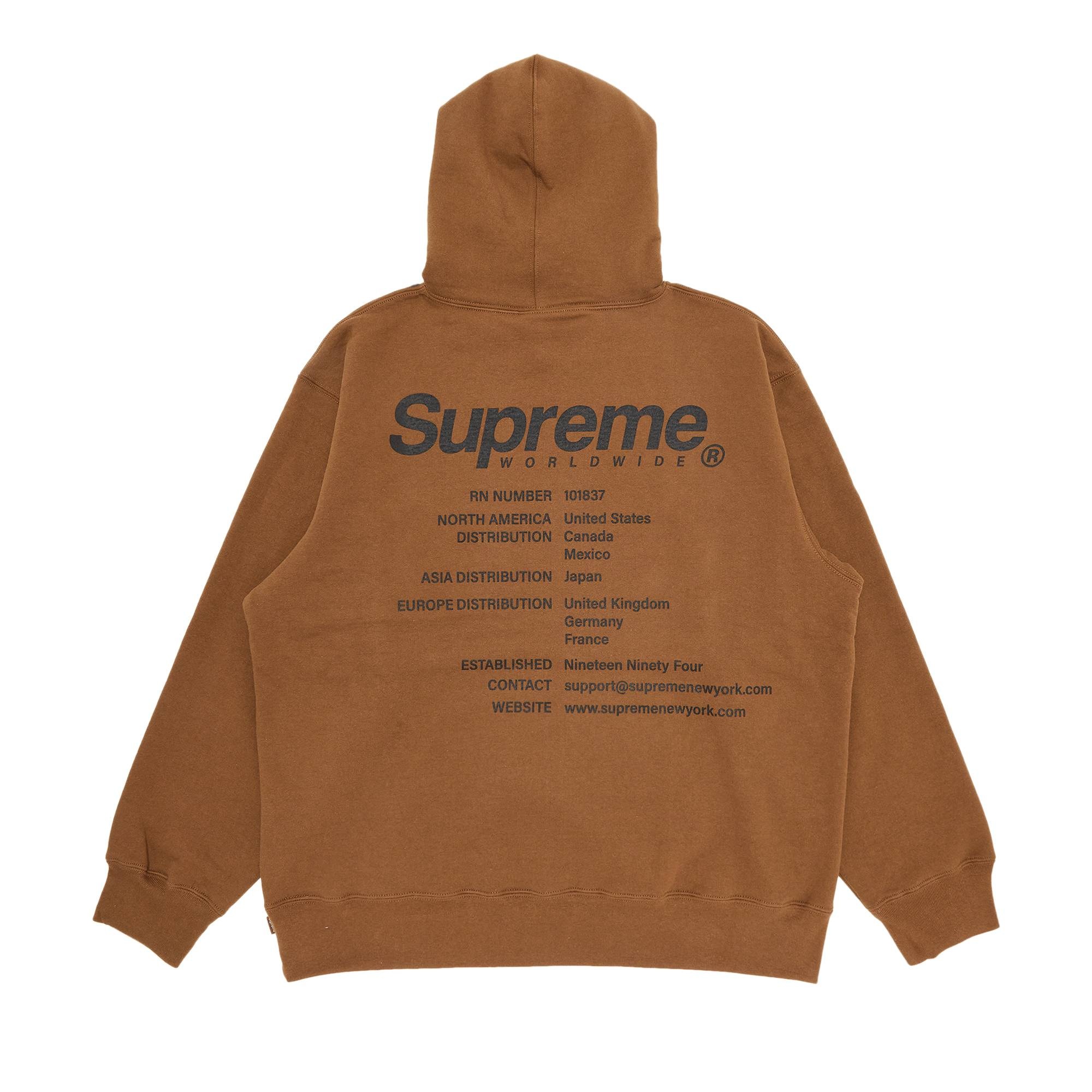 Supreme Worldwide Hooded Sweatshirt 'Olive Brown' - 2