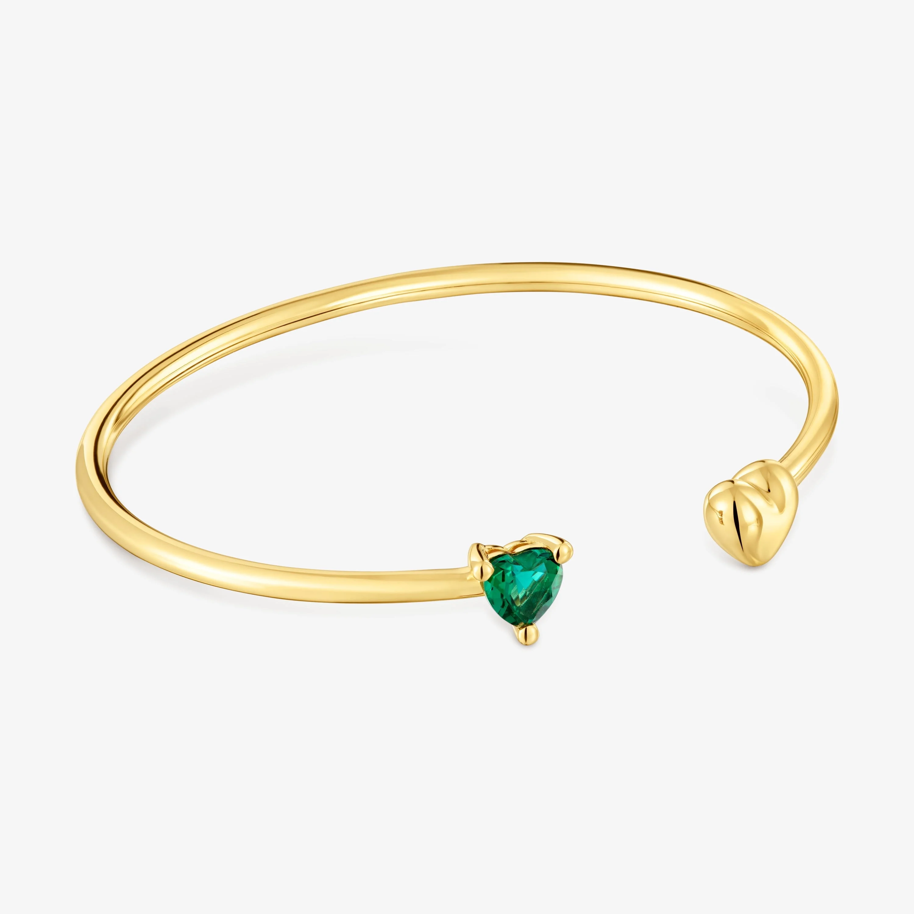 18K gold vermeil Bangle with lab-grown emerald Garden Of Love LGG - 1