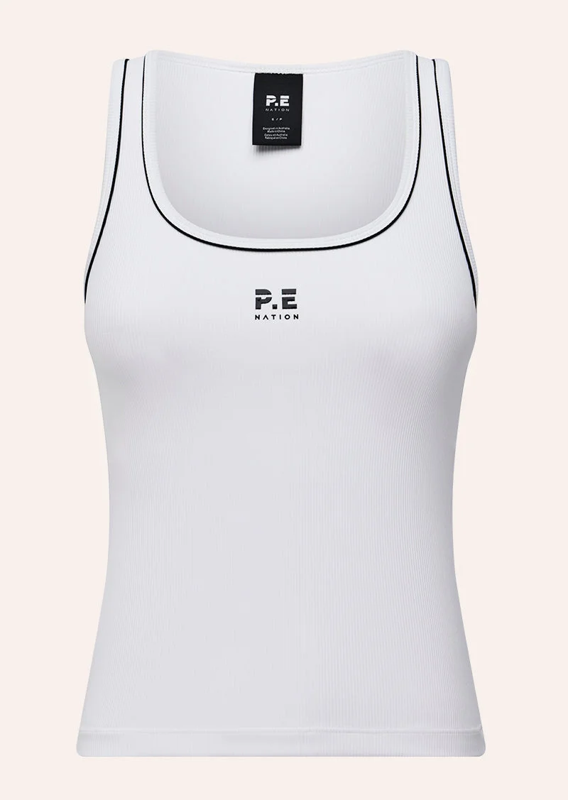 NEXUS RIB TANK IN WHITE & BLACK - 1