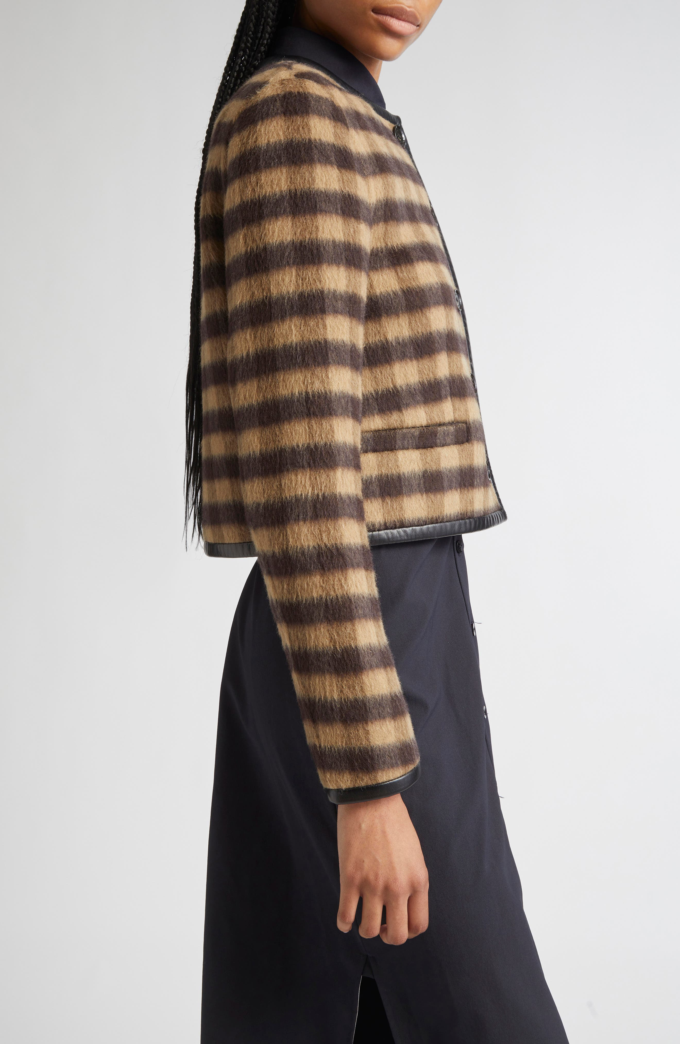 Proenza Schouler Helene Plaid Jacket in Khaki Multi at Nordstrom - 4