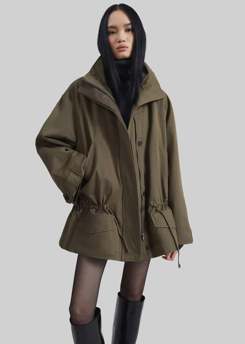 Alesie Drawstring Jacket - Olive Brown 3