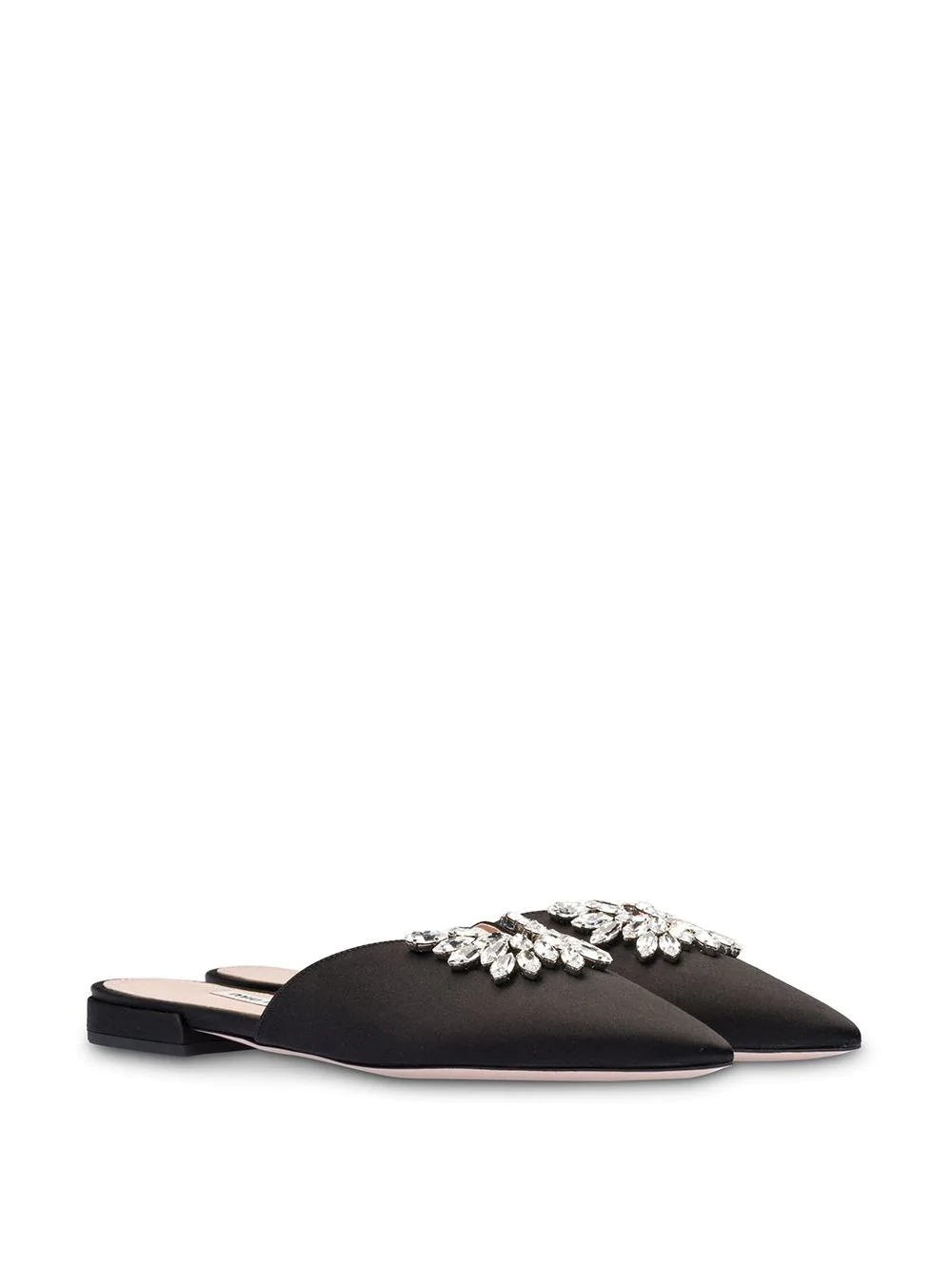 embellished satin mules - 2