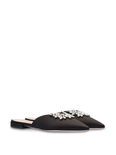 Miu Miu embellished satin mules outlook