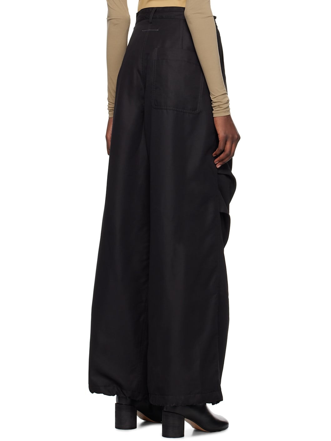 Black Wide-Leg Trousers - 3