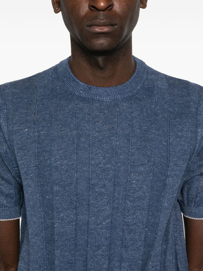 ribbed short-sleeve knitted T-shirt 5