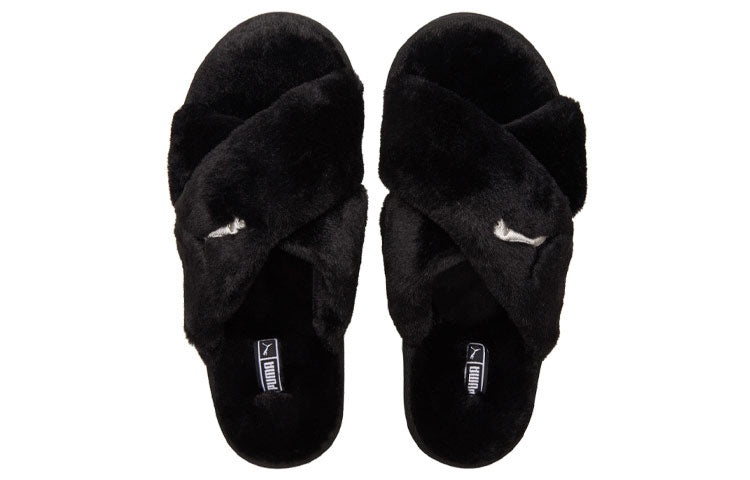 (WMNS) PUMA Fluff X Strap Slide 'Black' 384936-01 - 5