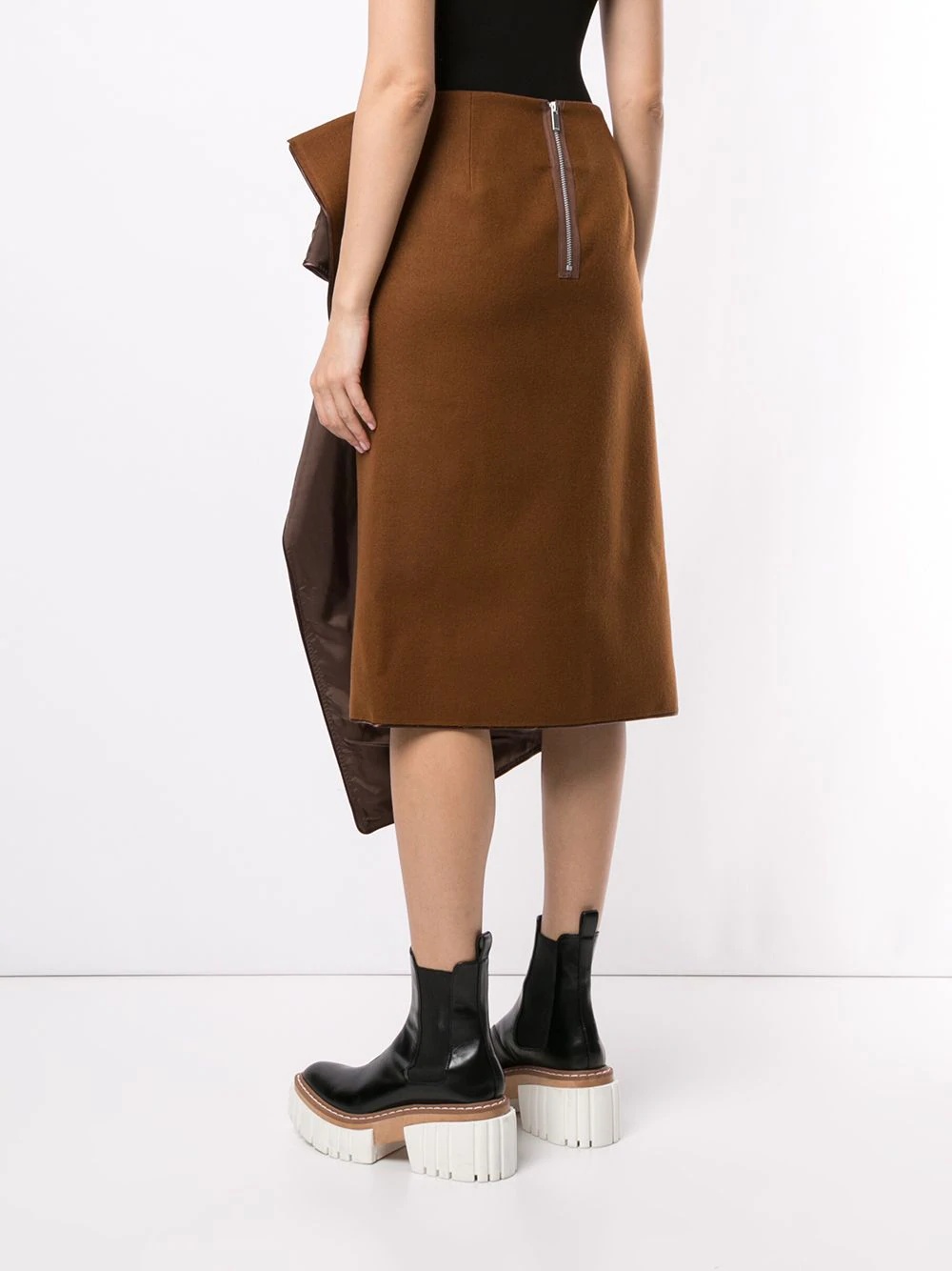 asymmetric draped skirt - 4