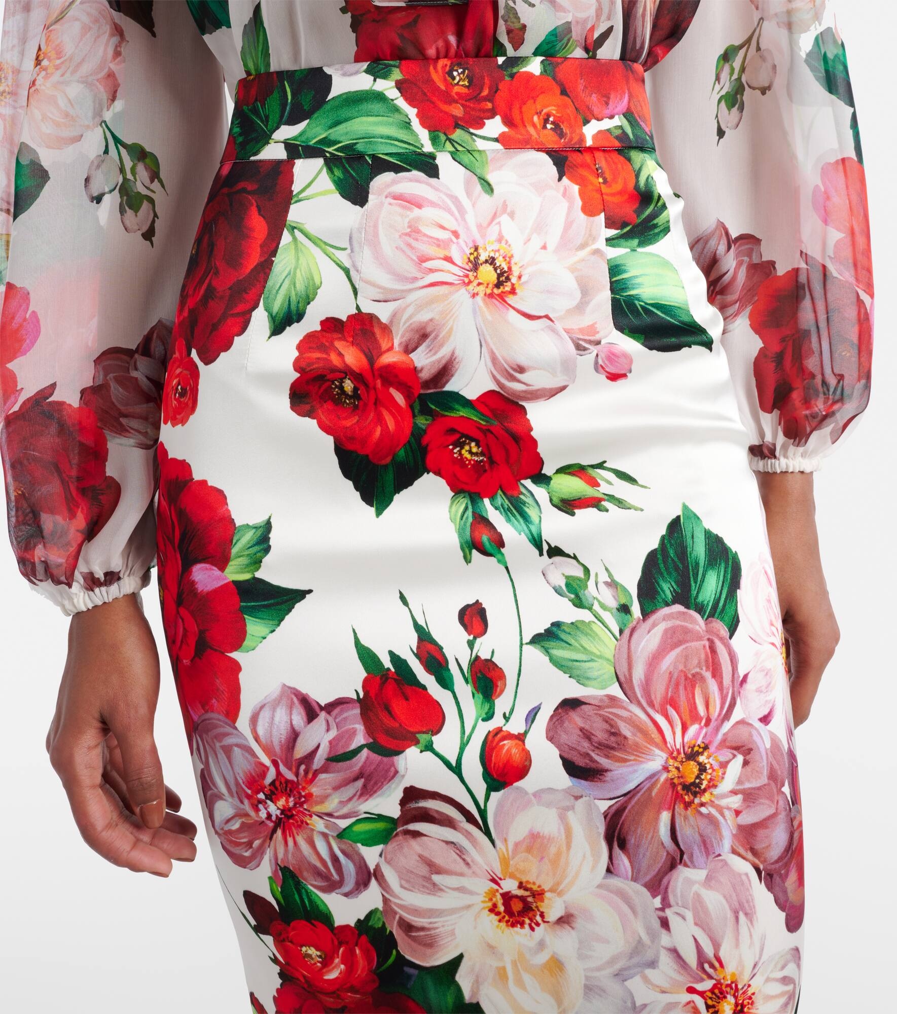 Floral midi skirt - 4
