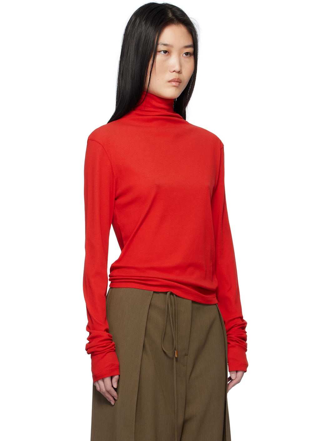 Red Sheer Turtleneck - 2