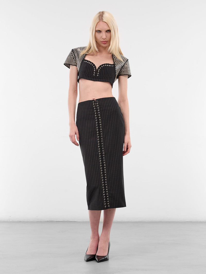 LUDOVIC DE SAINT SERNIN Black Lamb Leather Bolero Jacket outlook