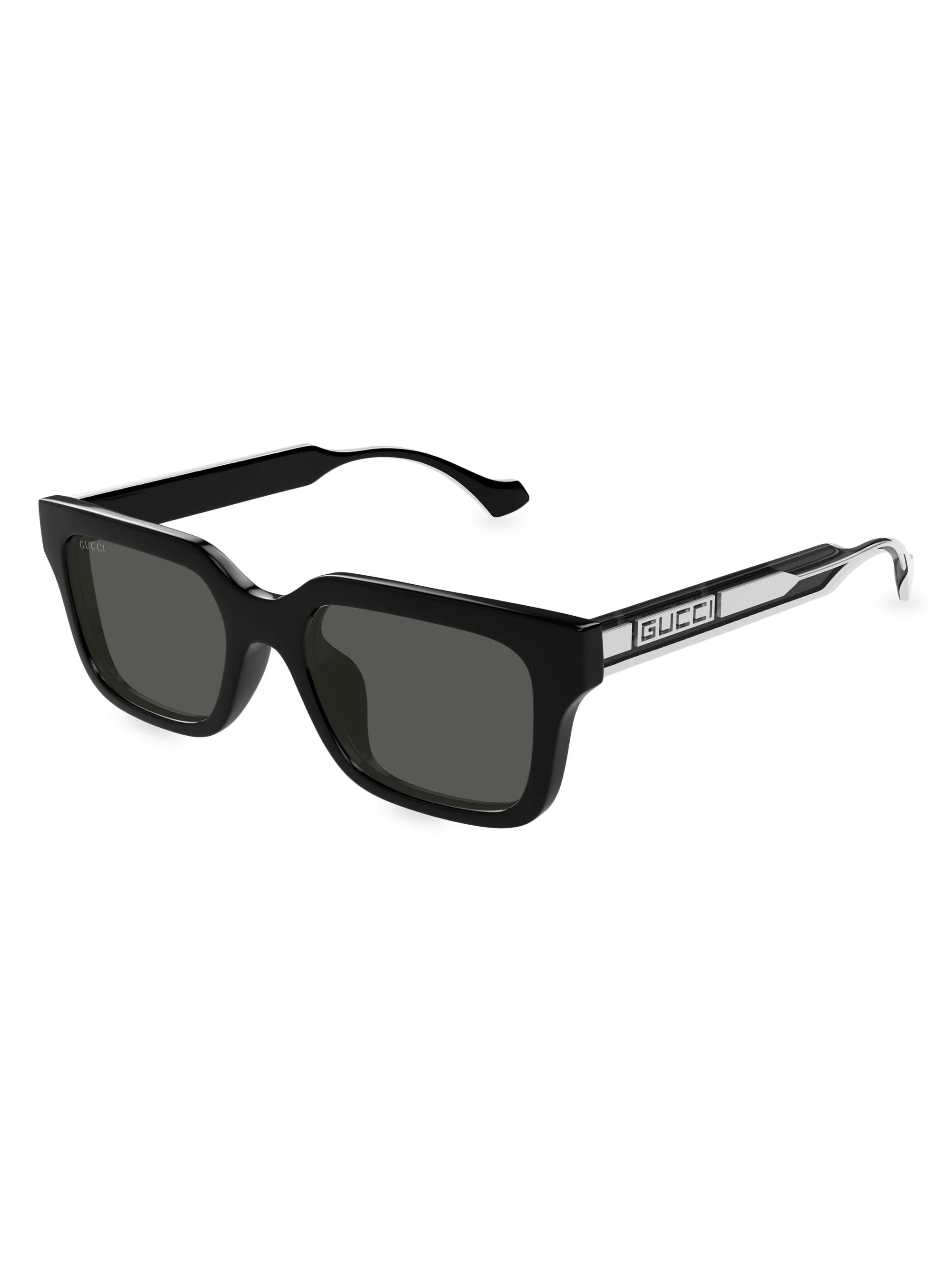 Men's La Piscine 55MM Rectangular Sunglasses - Dark Grey Black - 1