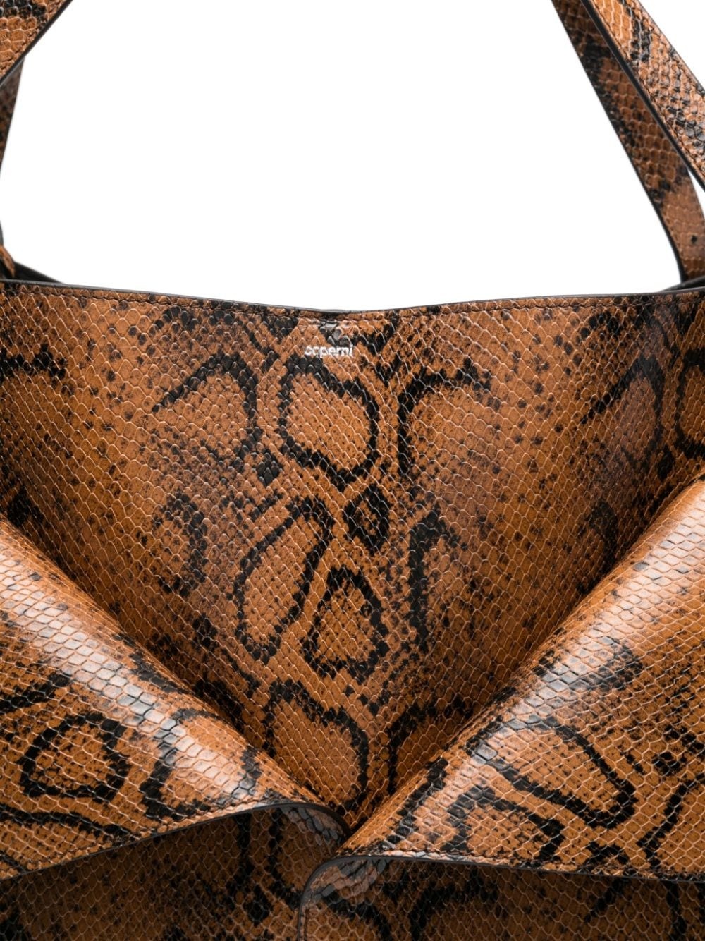 snakeskin-print belt cabas tote bag - 4