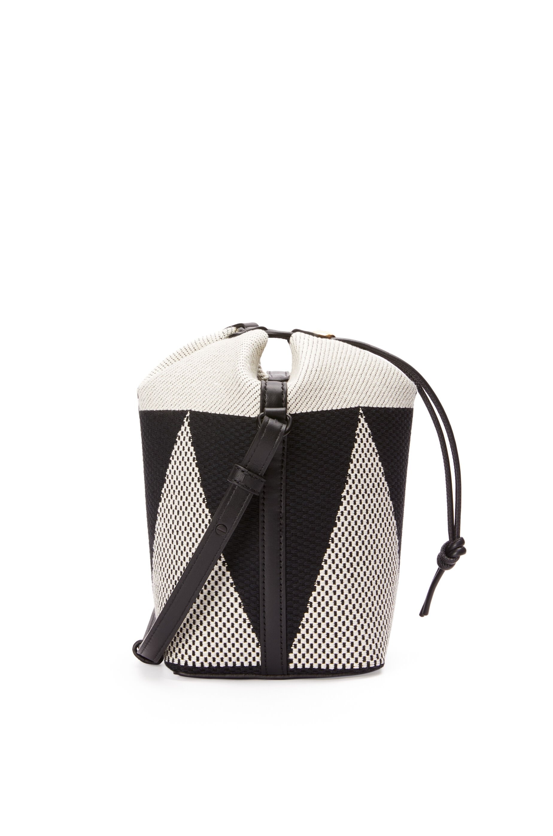 Small Treasure Bako bucket in canvas jacquard and calfskin - 3