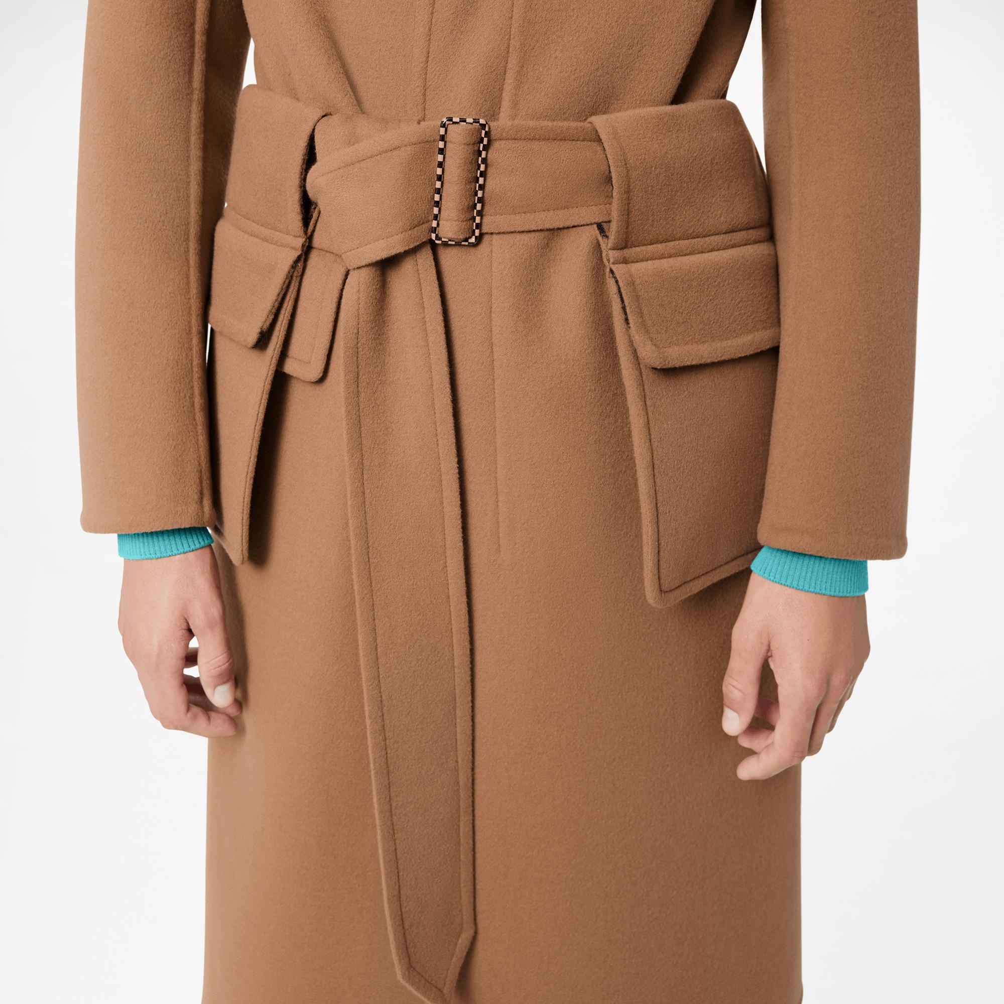 Belted Damier Coat - 4