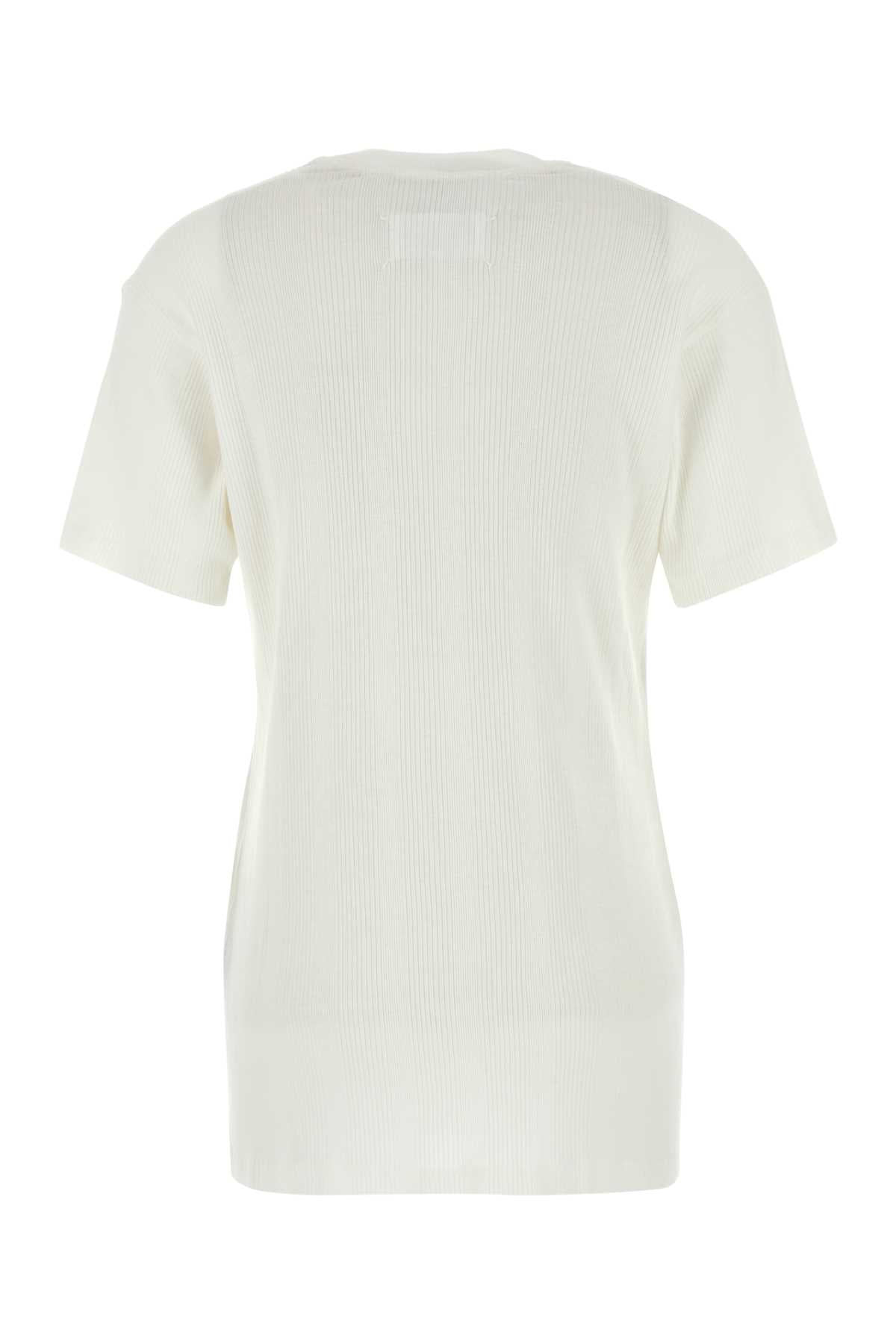 Maison Margiela Women White Cotton Blend T-Shirt - 2