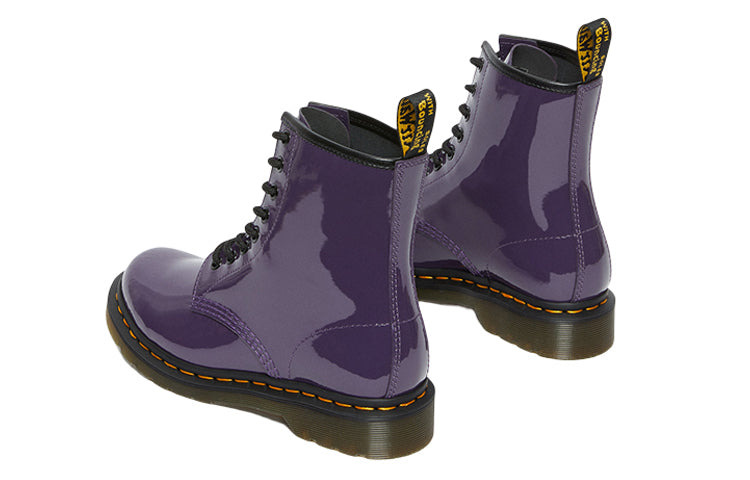 (WMNS) Dr. Martens Lens Patent Leather 8 Martin boots Black Purple 27216628 - 3