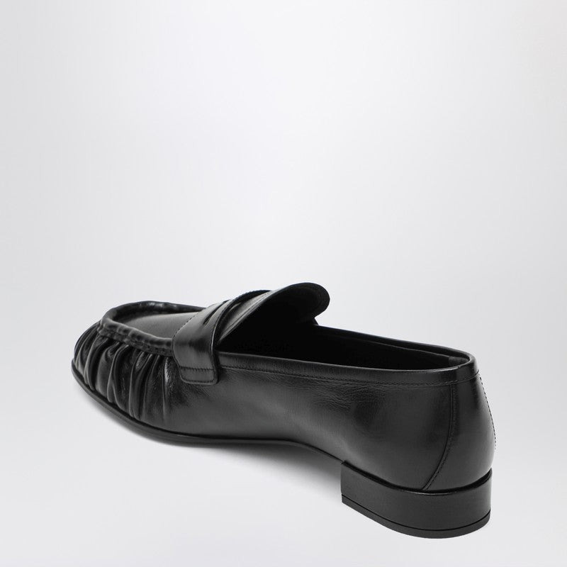 Prada Black Ruched Loafers With Logo Women - 2