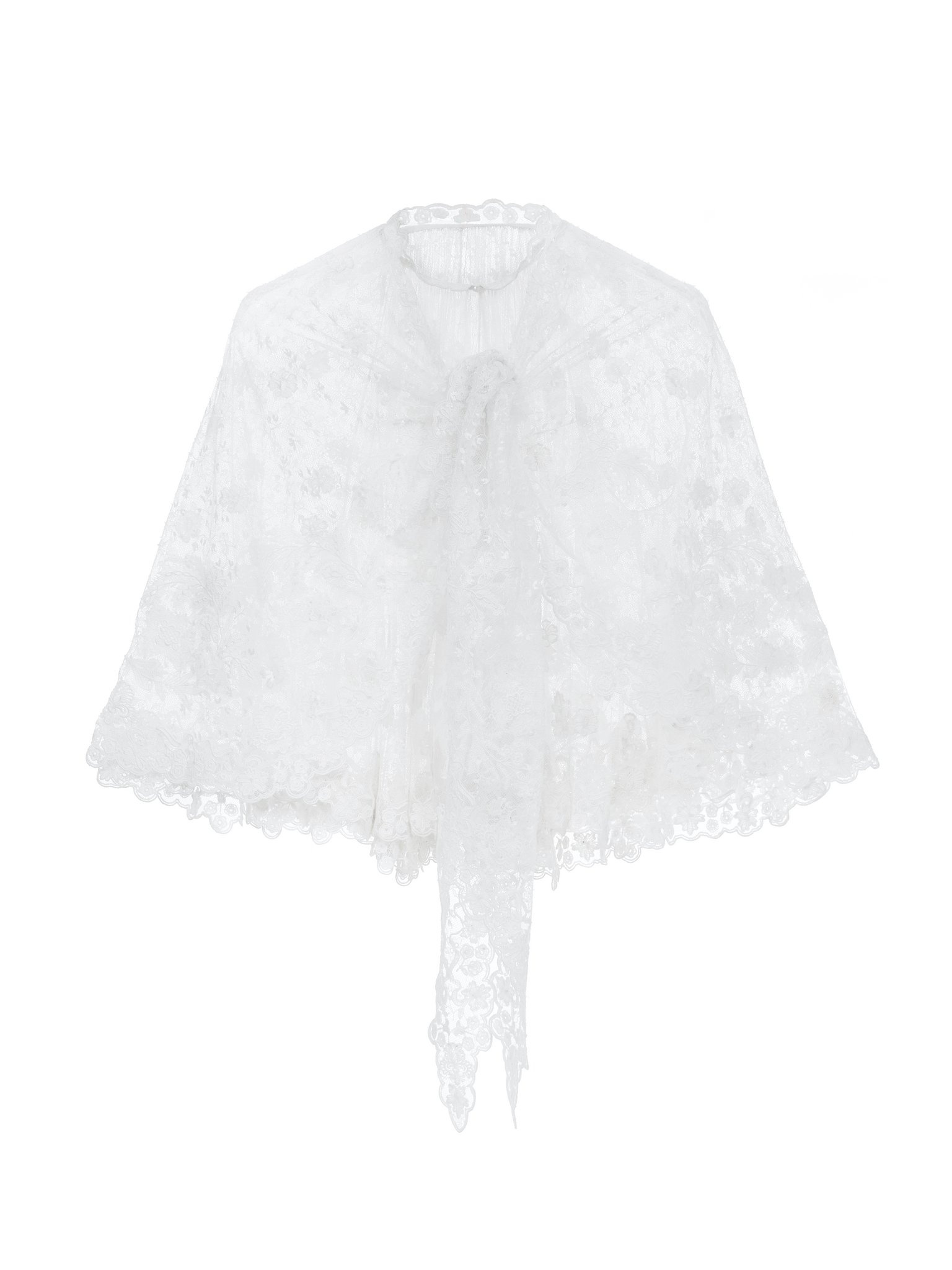 FRONT-TIE CAPE TOP IN FLORAL LACE - 1